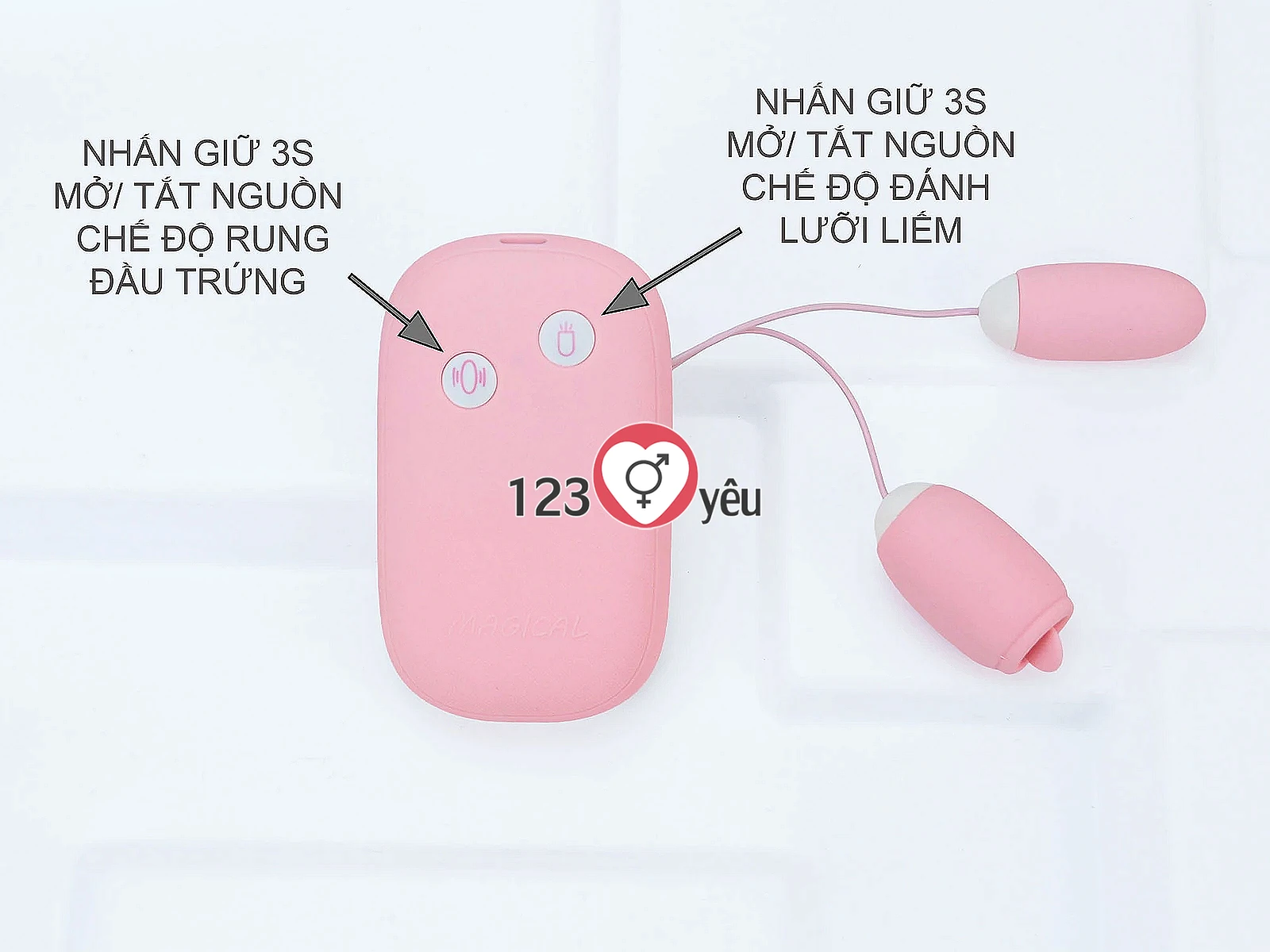 Trứng rung Vibrator Magic Box – 2 đầu trứng & lưỡi liếm