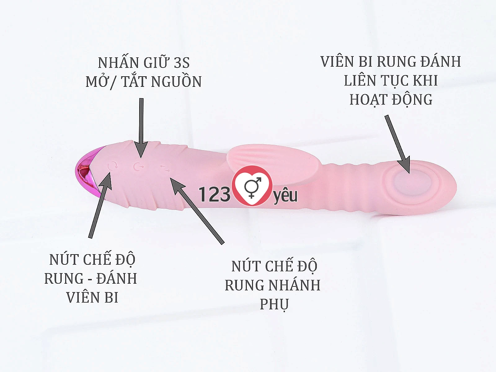 Dương vật giả đa năng Loveable Bird có nhánh rung mạnh mẽ