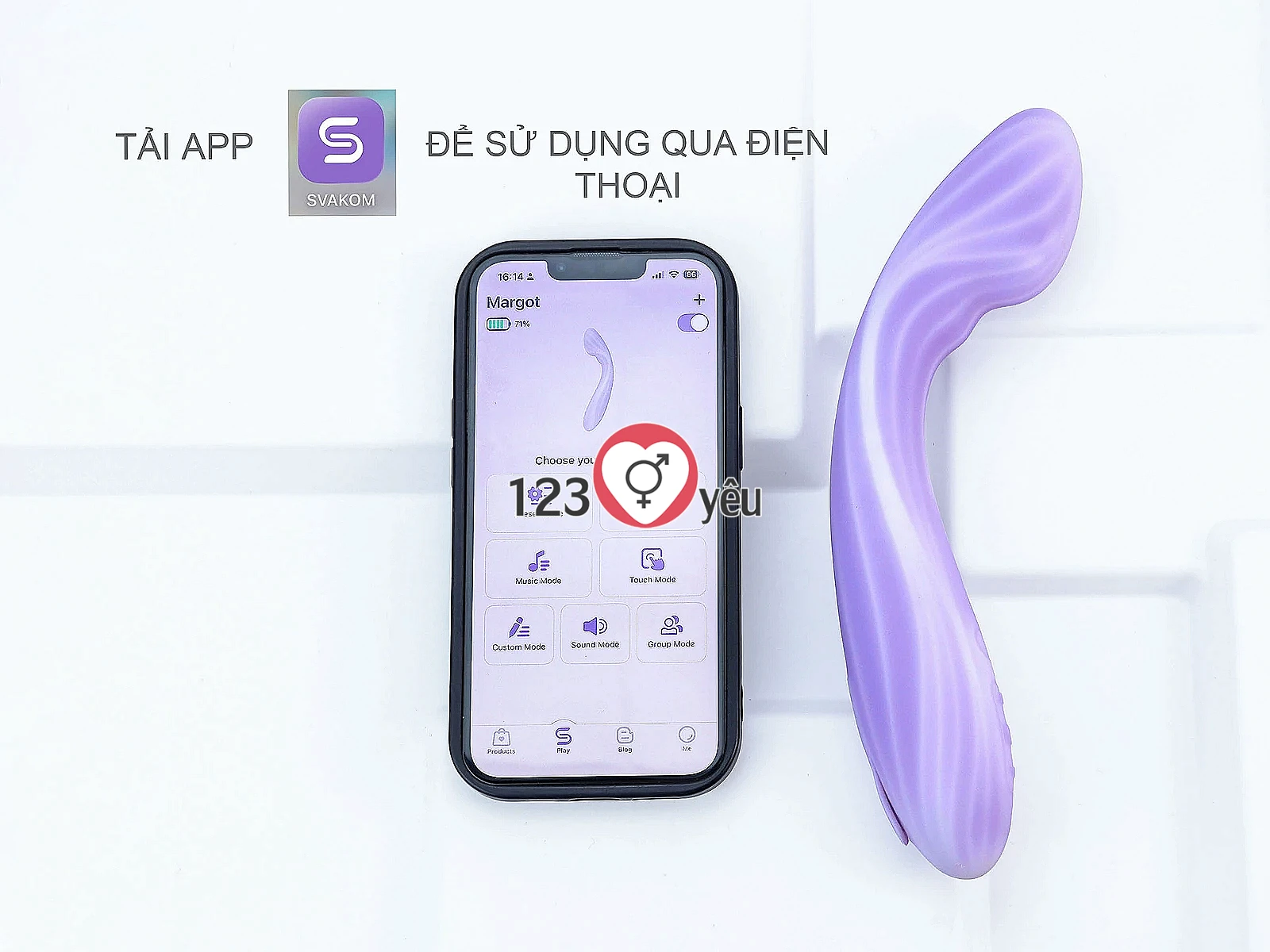 Máy massage Svakom Margot nhiều chế độ rung kết nối từ xa qua App điện thoại