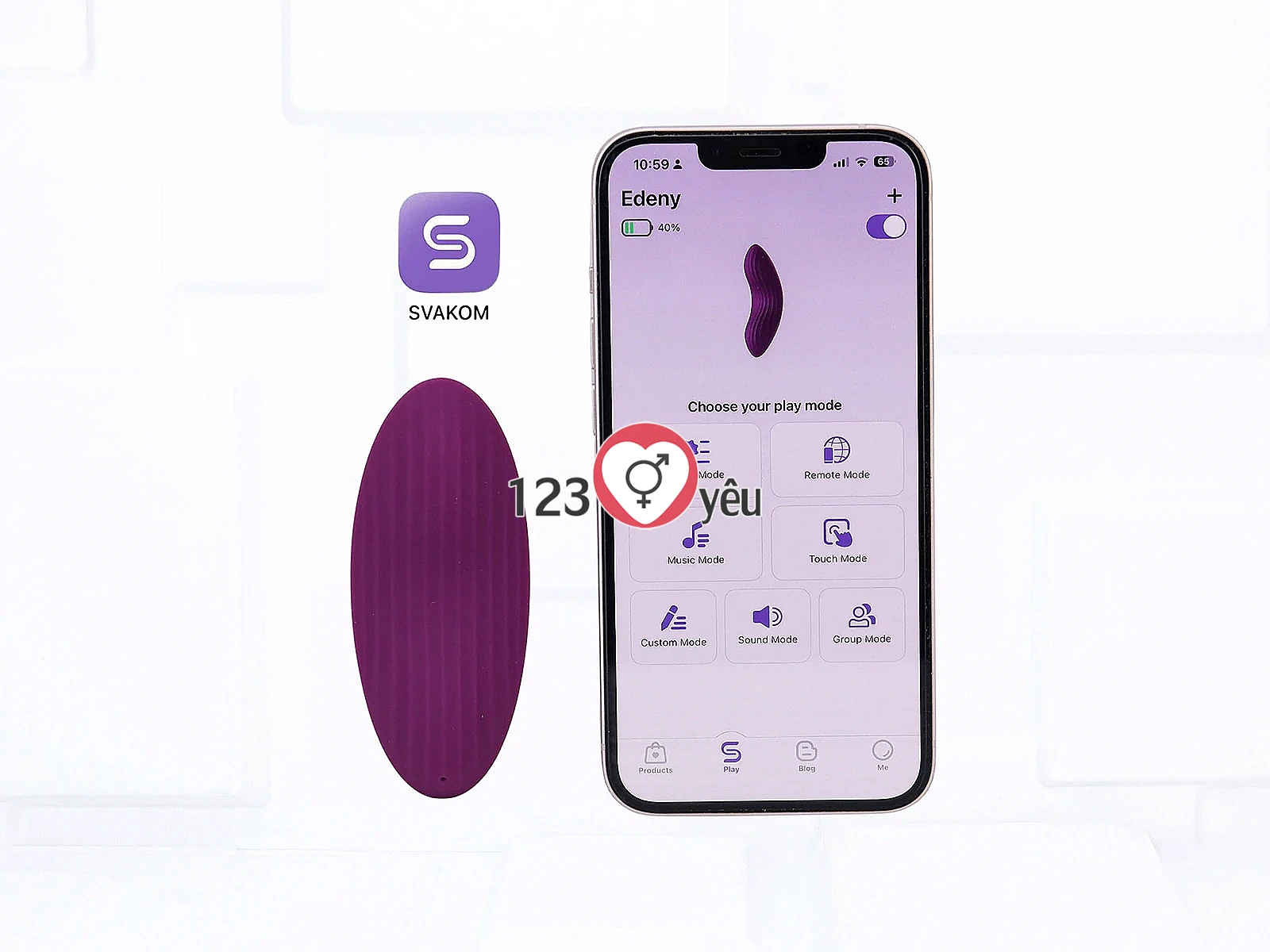 Lưỡi liếm âm đạo Svakom Edeny siêu mềm điều khiển qua app, có quần lót