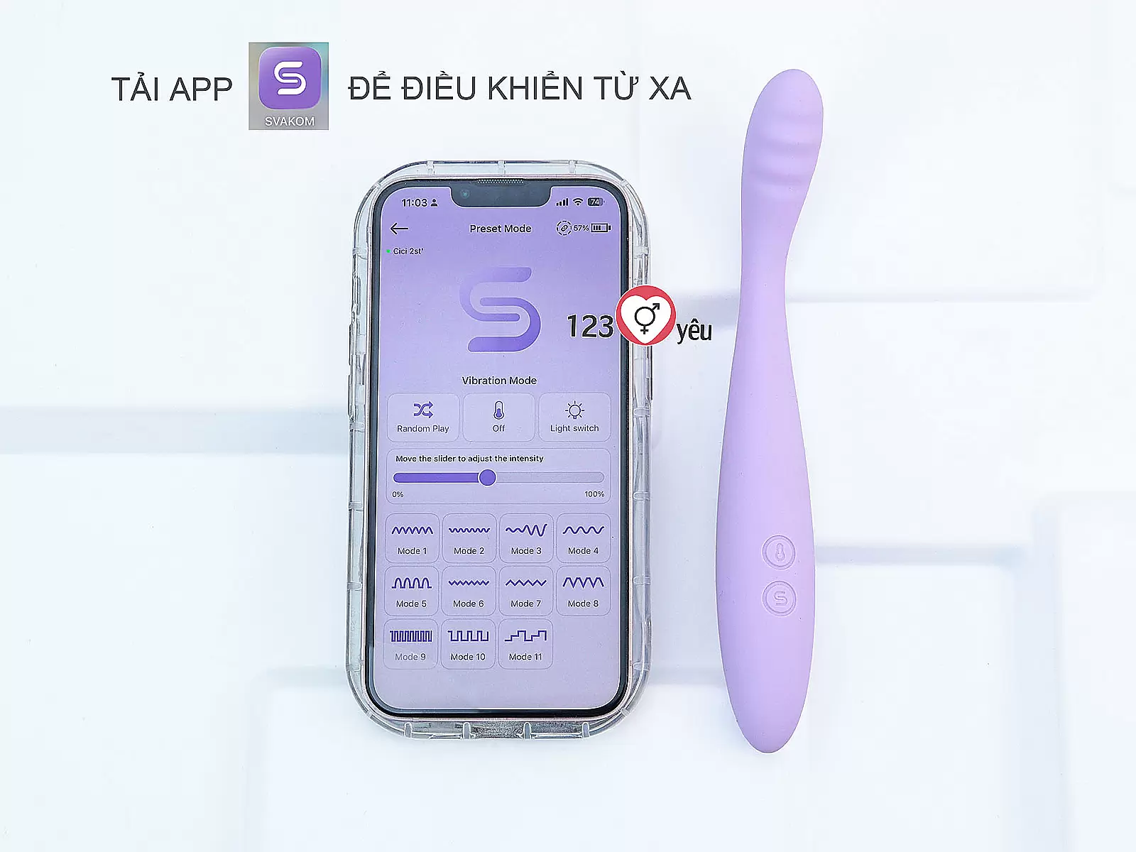 Máy massage ngón tay Svakom CiCi 2 điều khiển từ xa qua App điện thoại