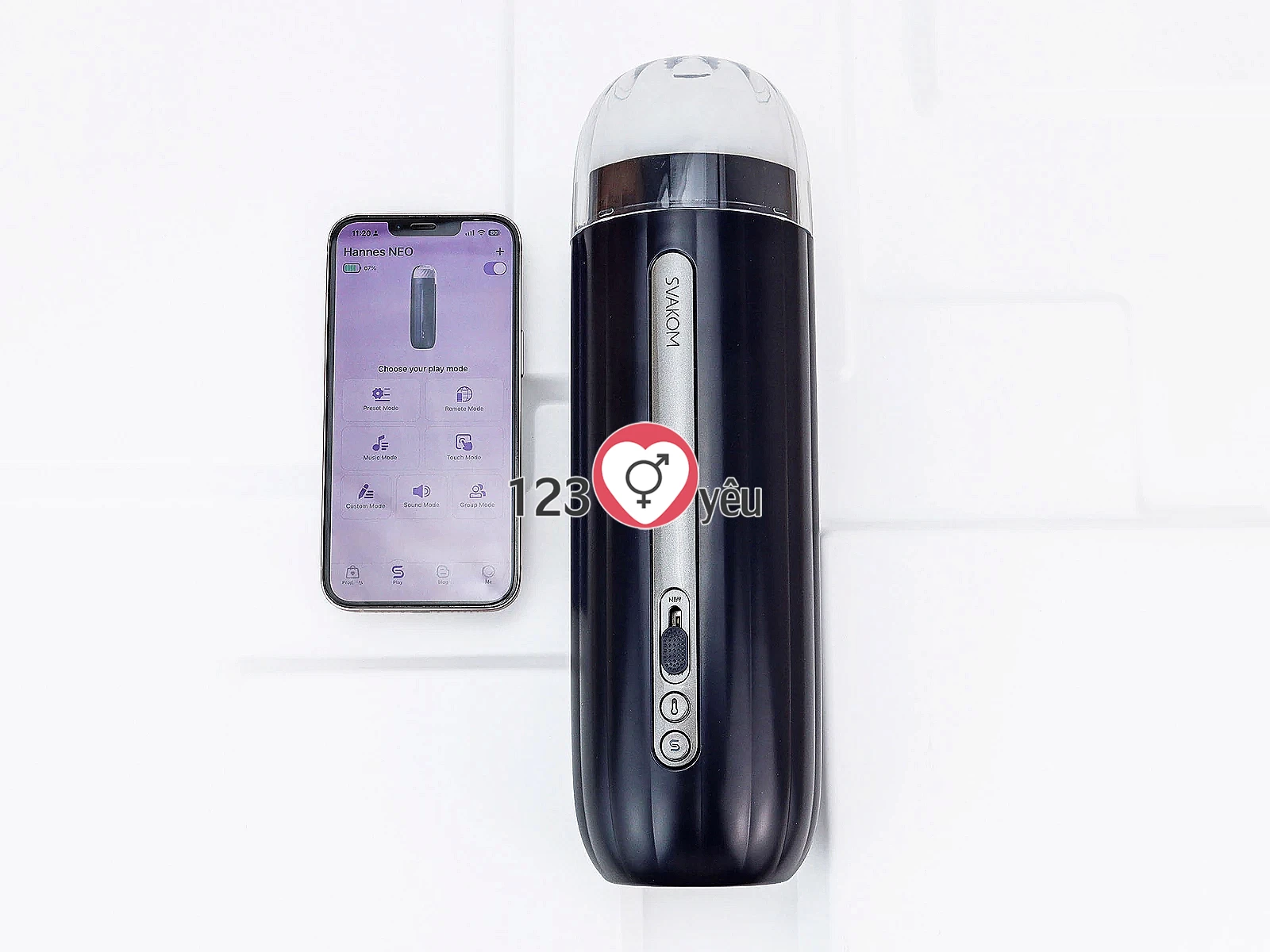 Âm Đạo Giả Svakom Hannes NEO Cao Cấp Rung Mút Phát Nhiệt, Xài App Điện Thoại