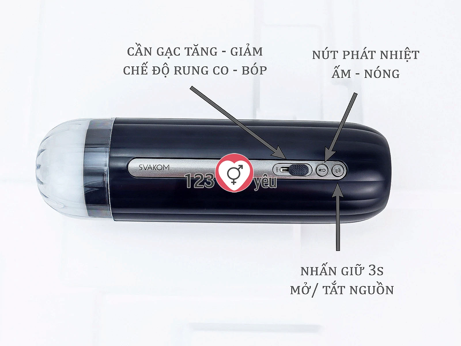 Âm Đạo Giả Svakom Hannes NEO Cao Cấp Rung Mút Phát Nhiệt, Xài App Điện Thoại