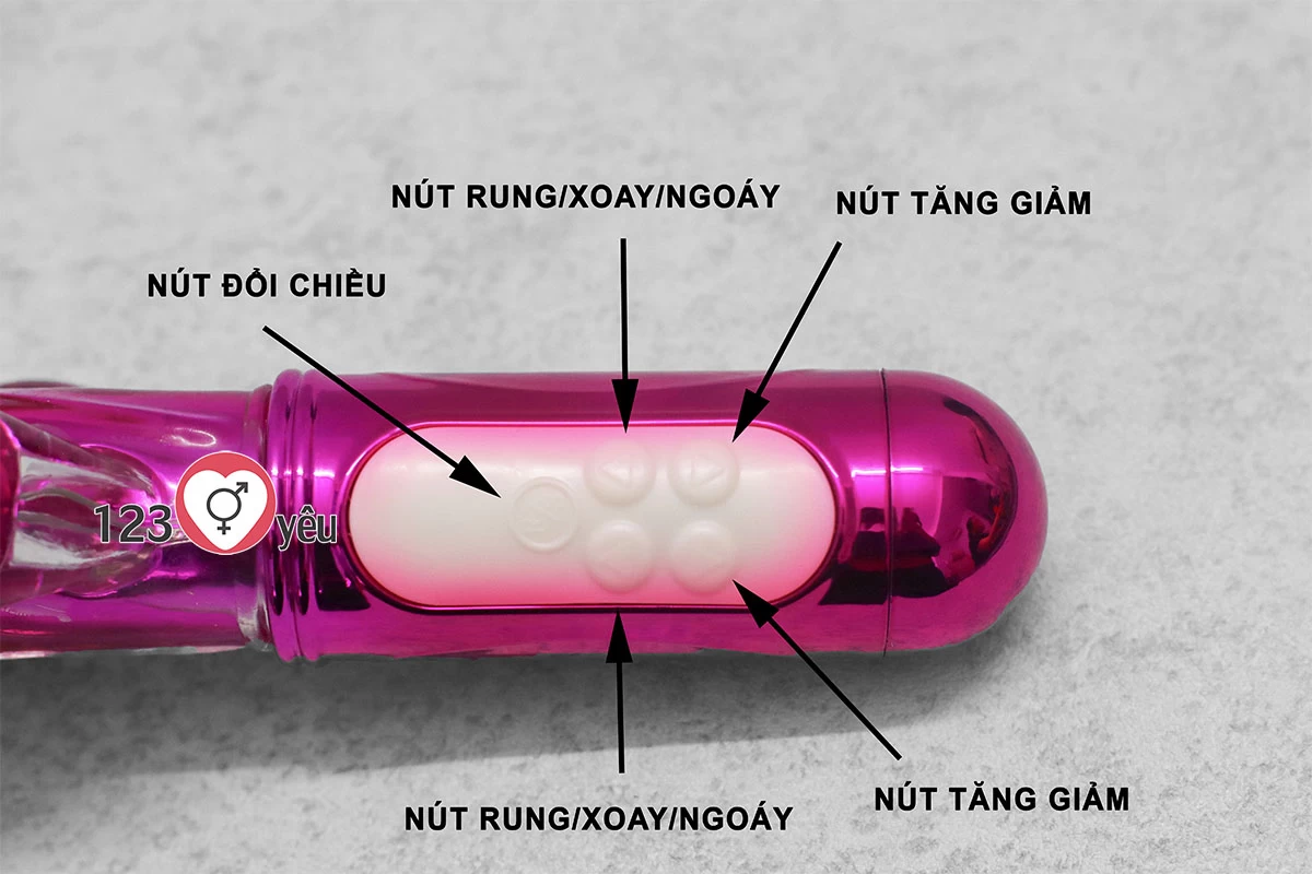 Dương vật giả Libo 3 đầu rung - xoay 7 chế độ