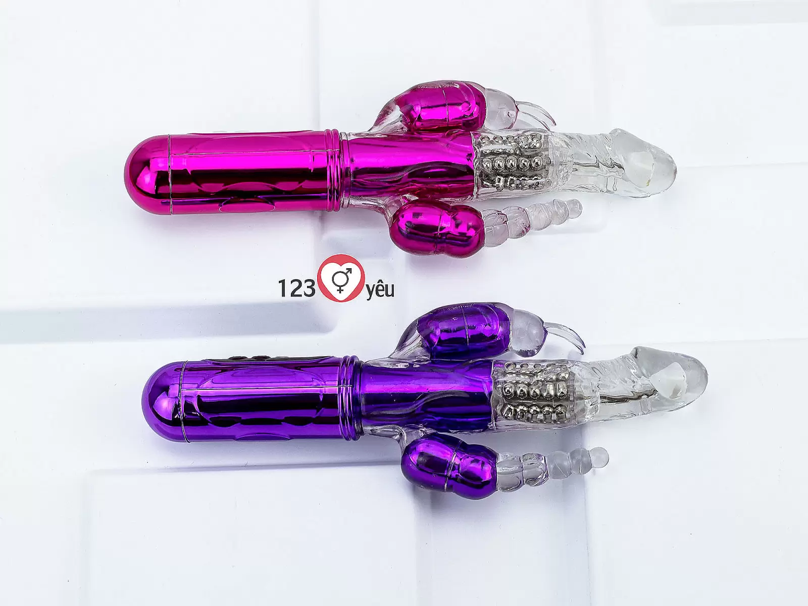 Dương vật giả đa năng 3 đầu Libo rung-xoay bi