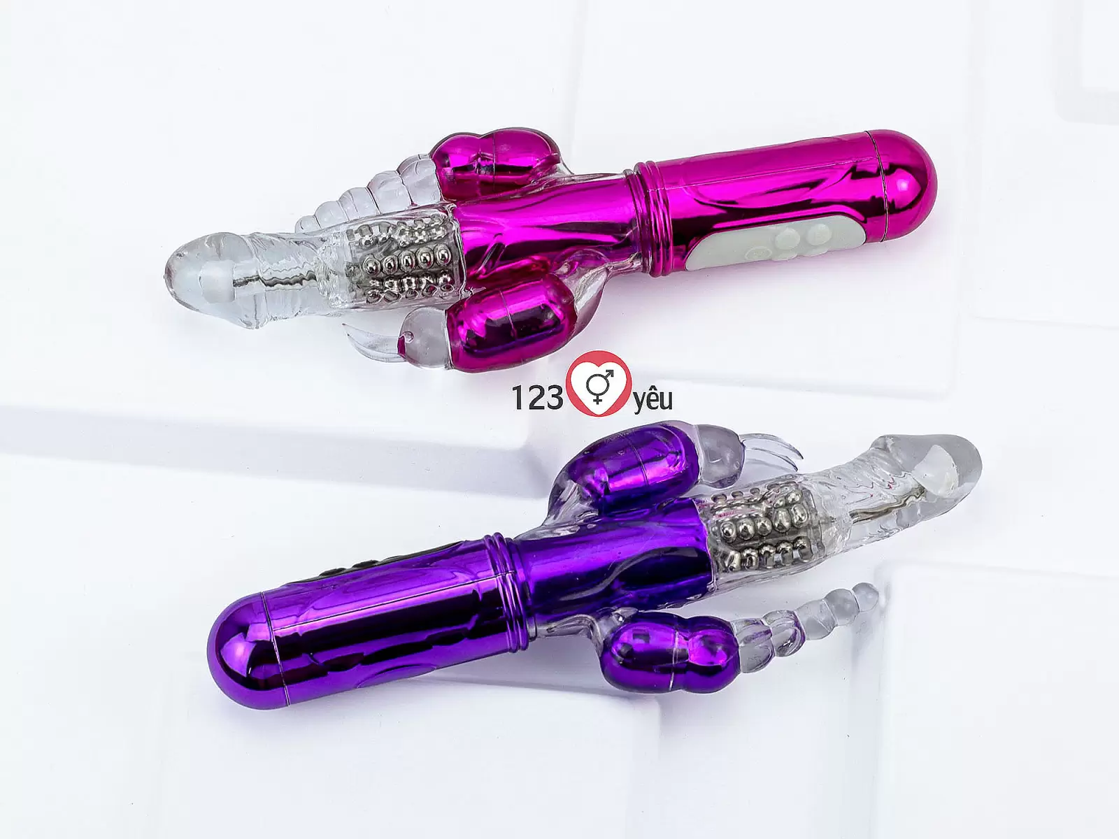 Dương vật giả đa năng 3 đầu Libo rung-xoay bi