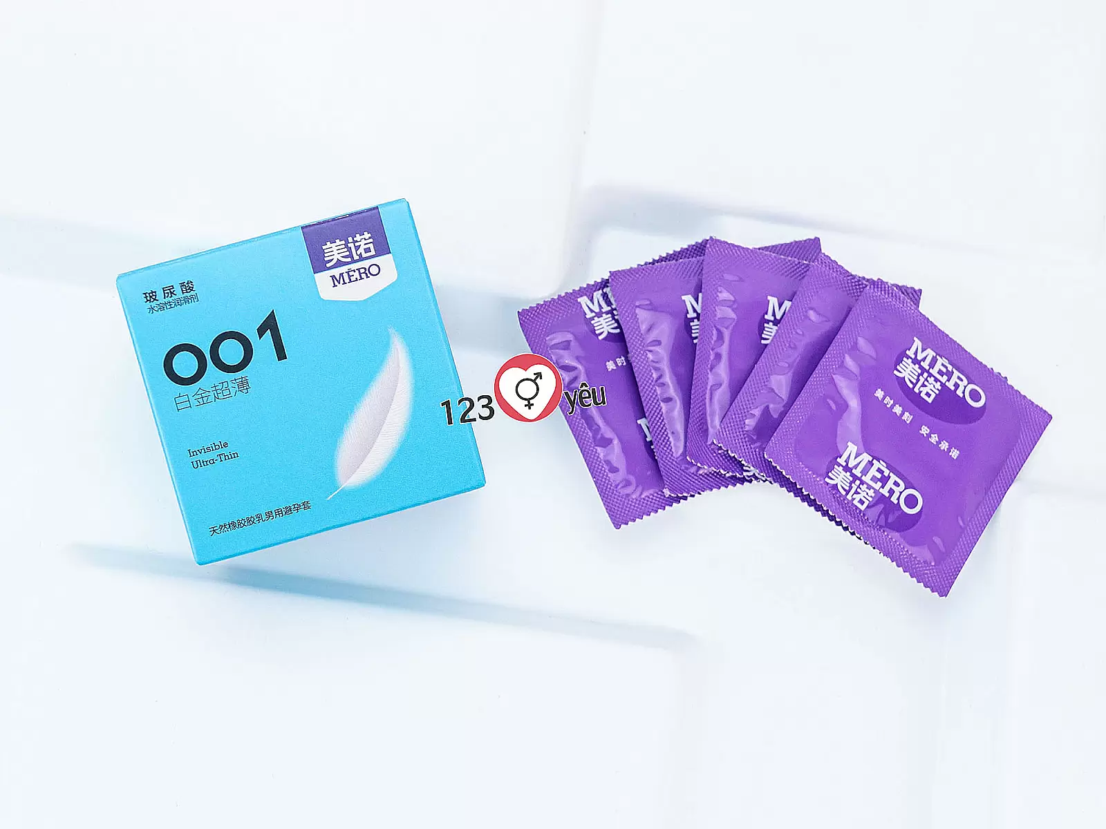 Bao cao su MERO 001 Invisible Ultra-Thin siêu mỏng, cảm giác chân thật tối đa