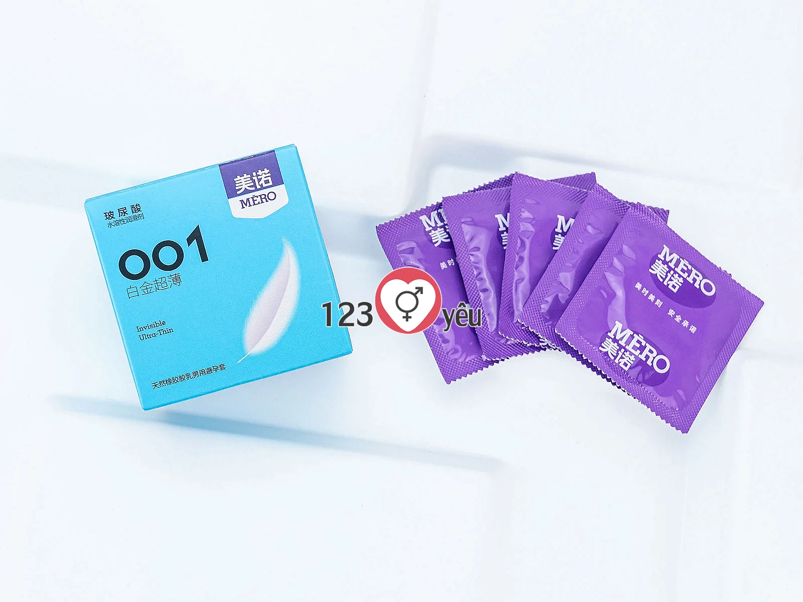 Bao cao su MERO 001 Invisible Ultra-Thin siêu mỏng, cảm giác chân thật tối đa