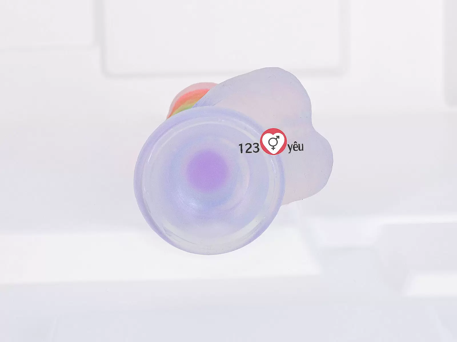 Dương vật giả có đế Jelly Dildo trong suốt 7 sắc màu cầu vồng