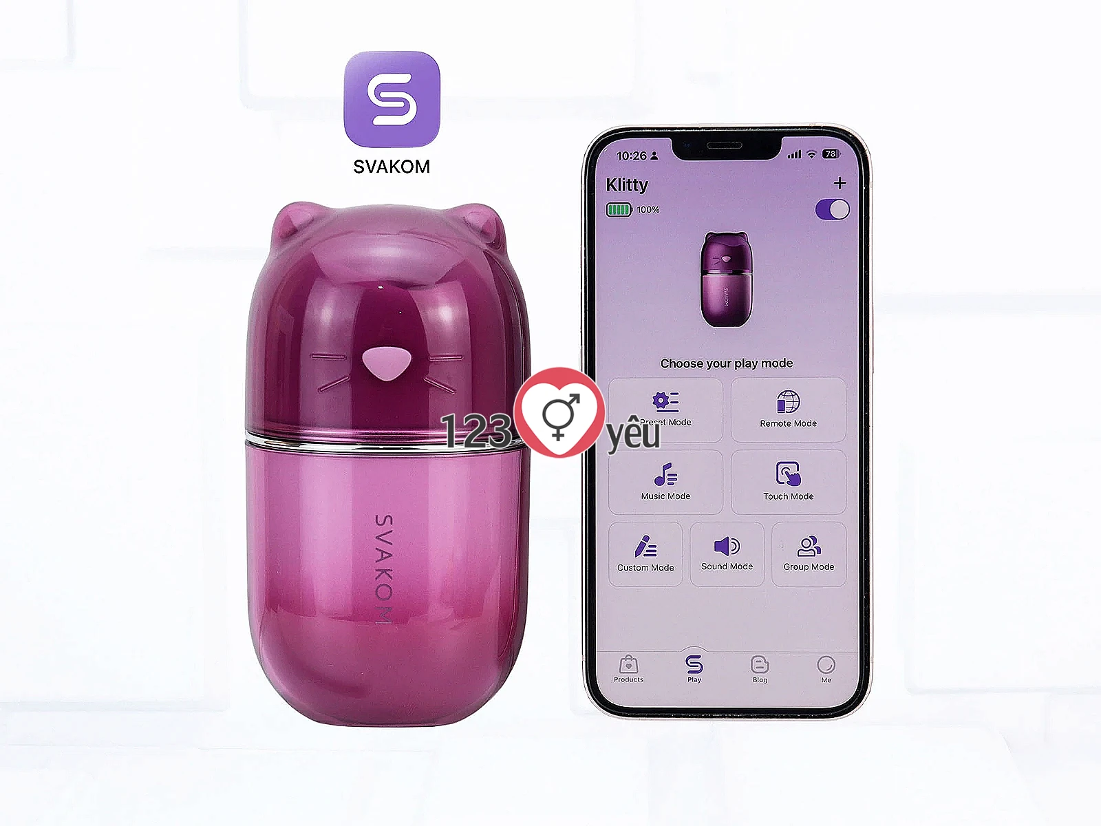Máy liếm hút SVAKOM Klitty 2 trong 1 điều khiển qua App