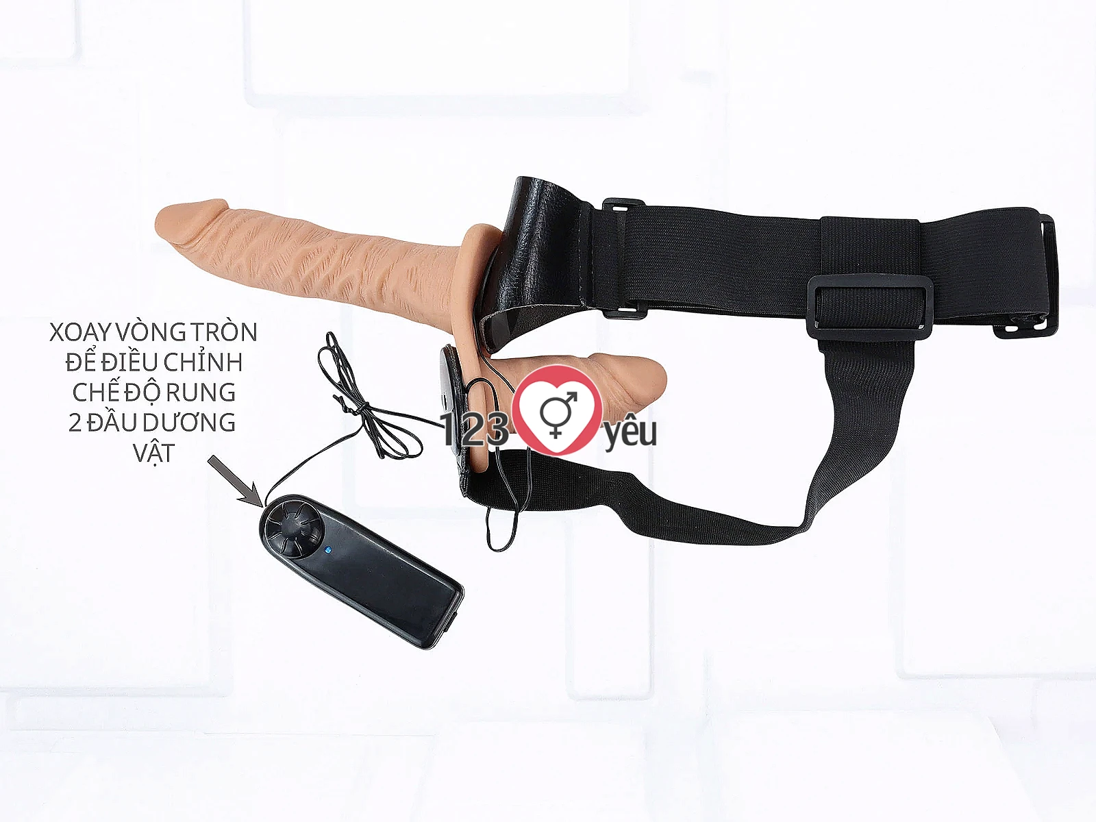 Dương vật giả có dây đeo 2 đầu Ultra Doube Head có rung