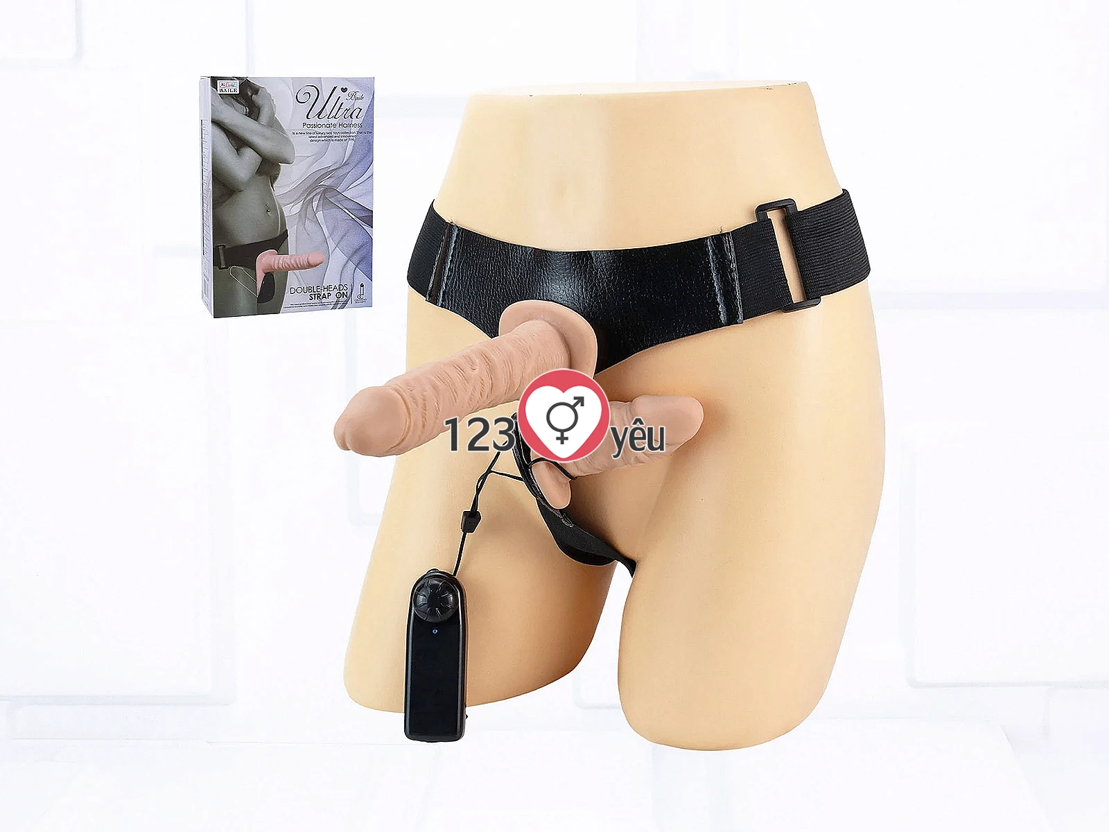 Dương vật giả có dây đeo 2 đầu Ultra Doube Head có rung