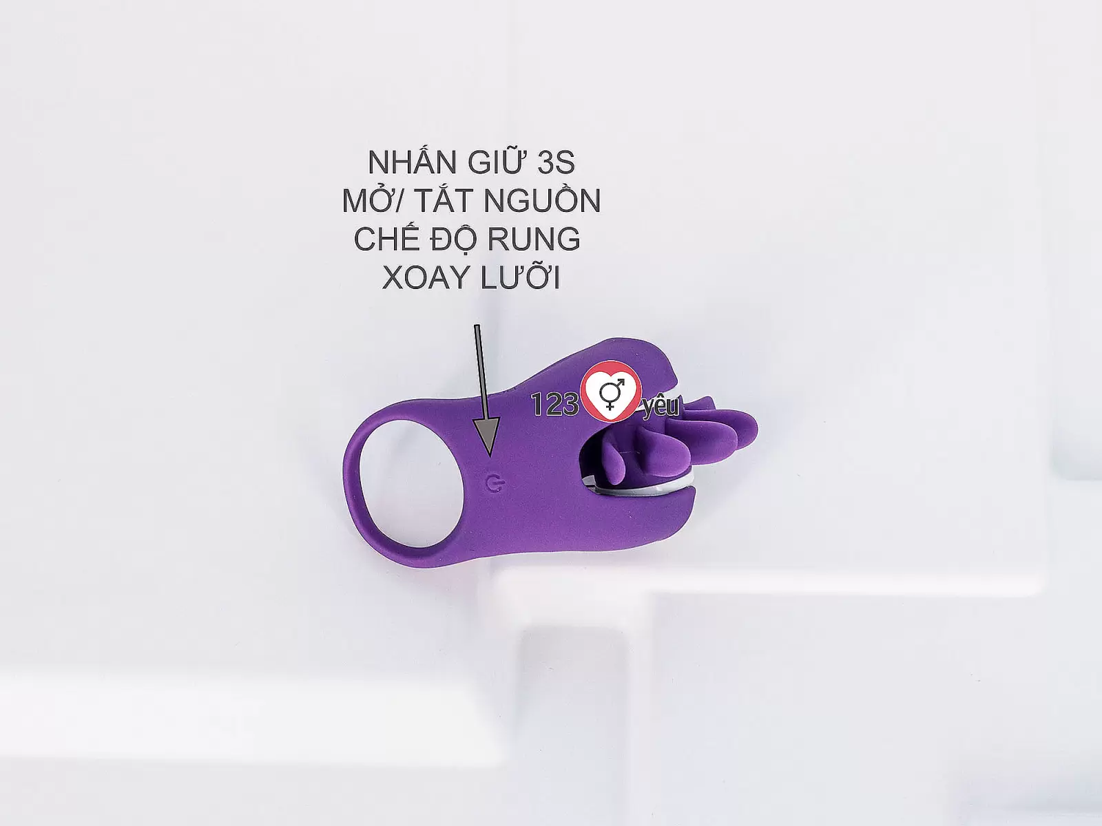 Vòng đeo dương vật lưỡi xoay CHI rung 10 chế độ