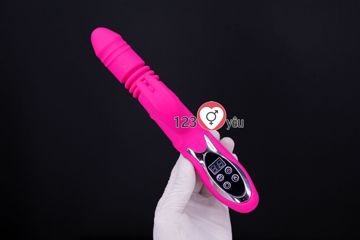 Dương vật giả rung thụt, phát nhiệt Rabbit Vibrator màn hình LCD 4