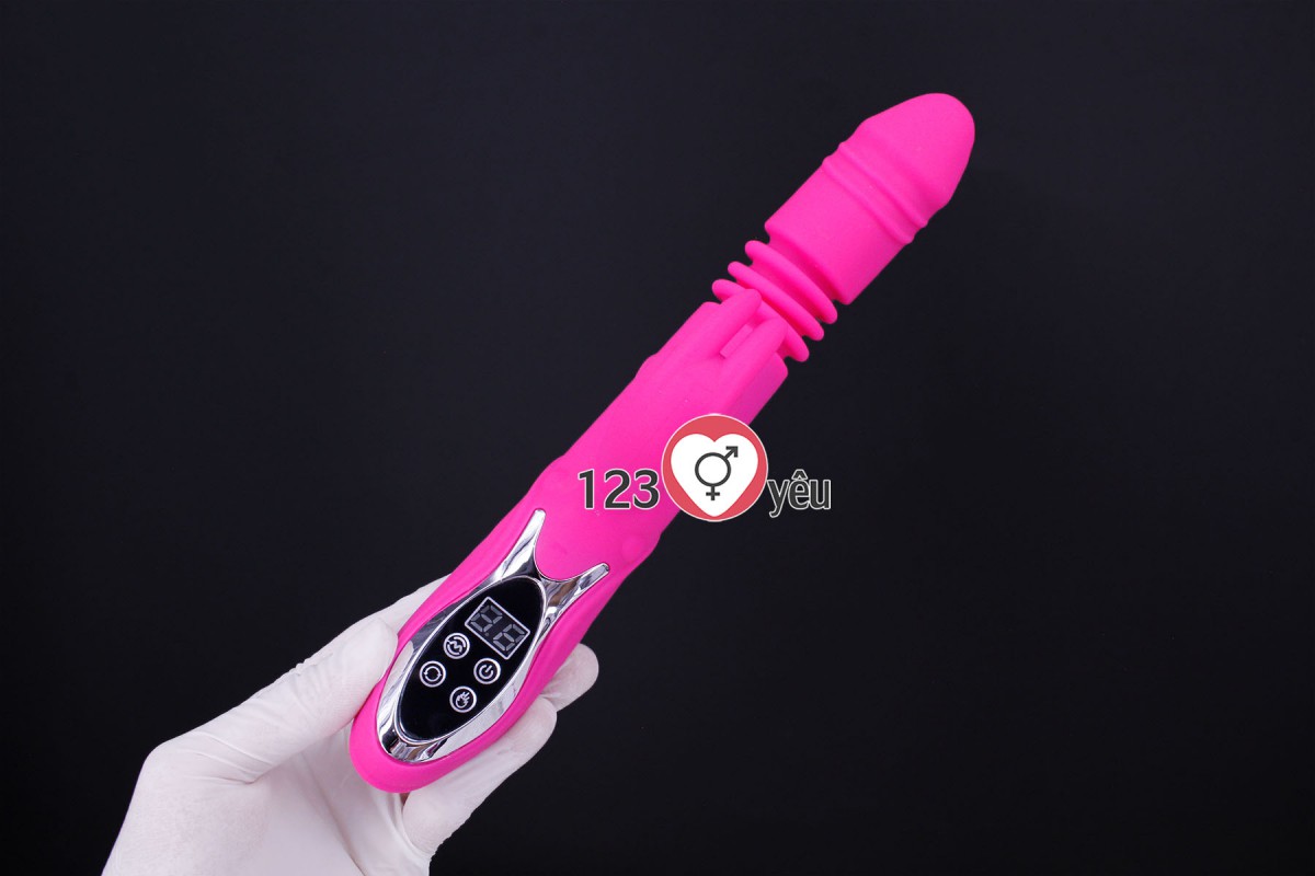 Dương vật giả rung thụt, phát nhiệt Rabbit Vibrator màn hình LCD 5