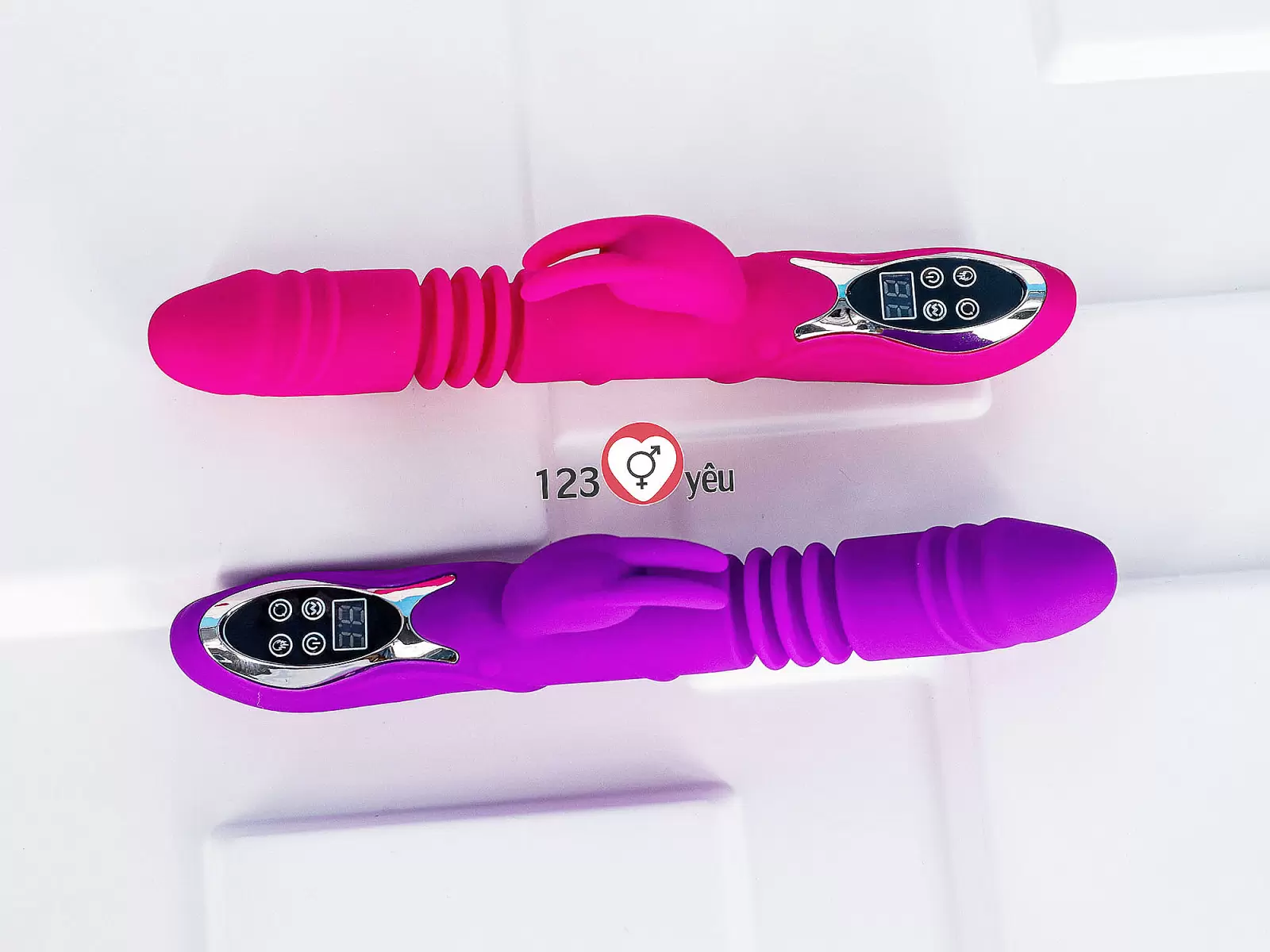 Dương vật giả rung thụt, phát nhiệt Rabbit Vibrator màn hình LCD