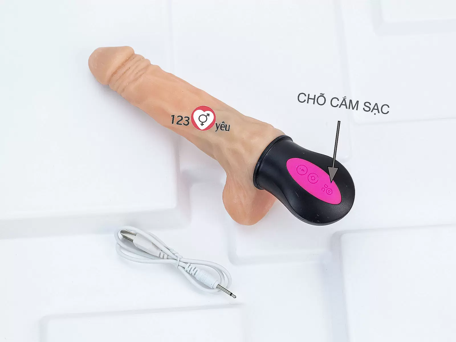 Dương vật giả siêu mềm phát nhiệt 12 chế độ XL912 pin sạc