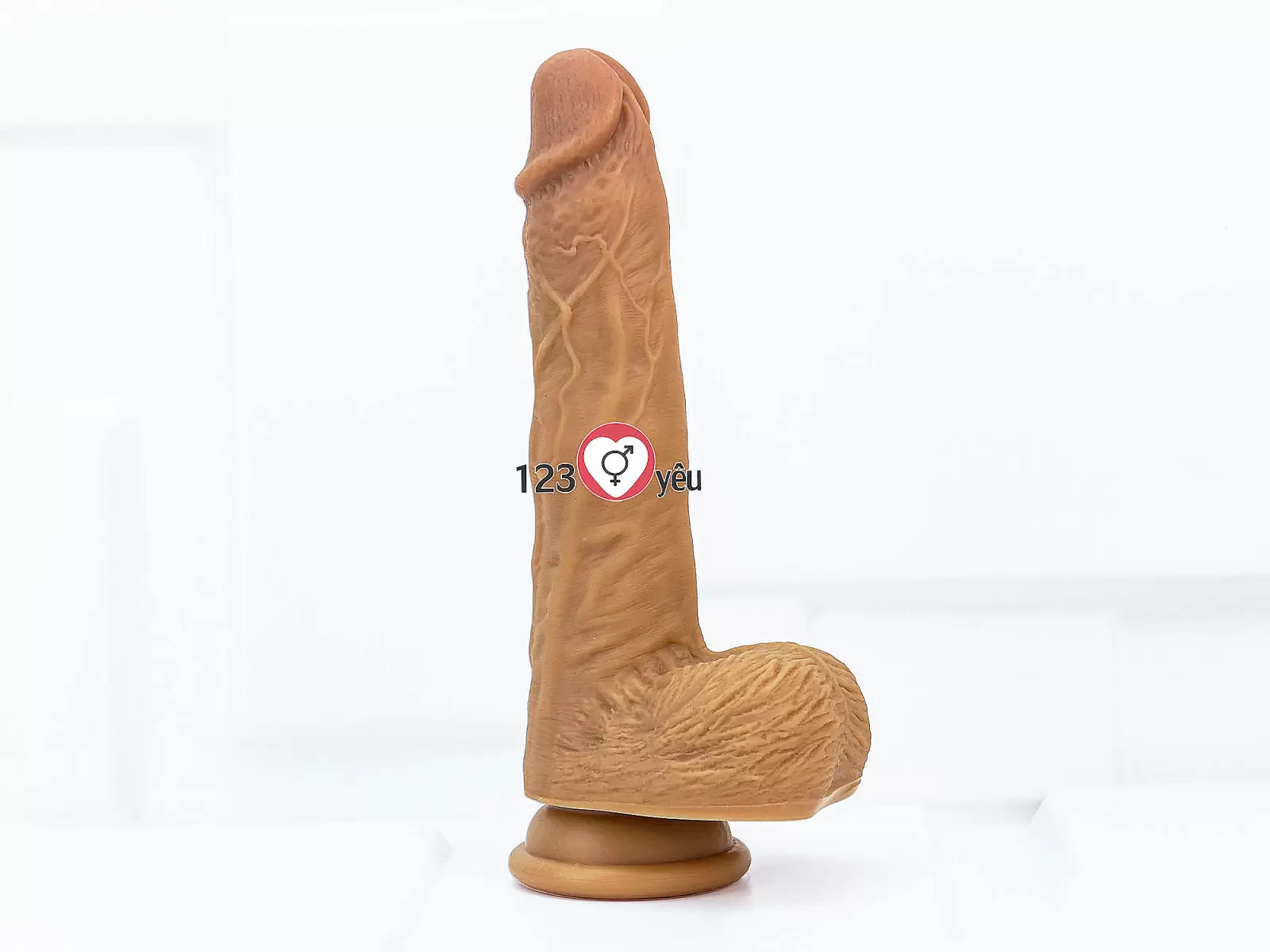 Dương vật giả có đế Real Dildo rung, thụt, phát nhiệt điều khiển từ xa