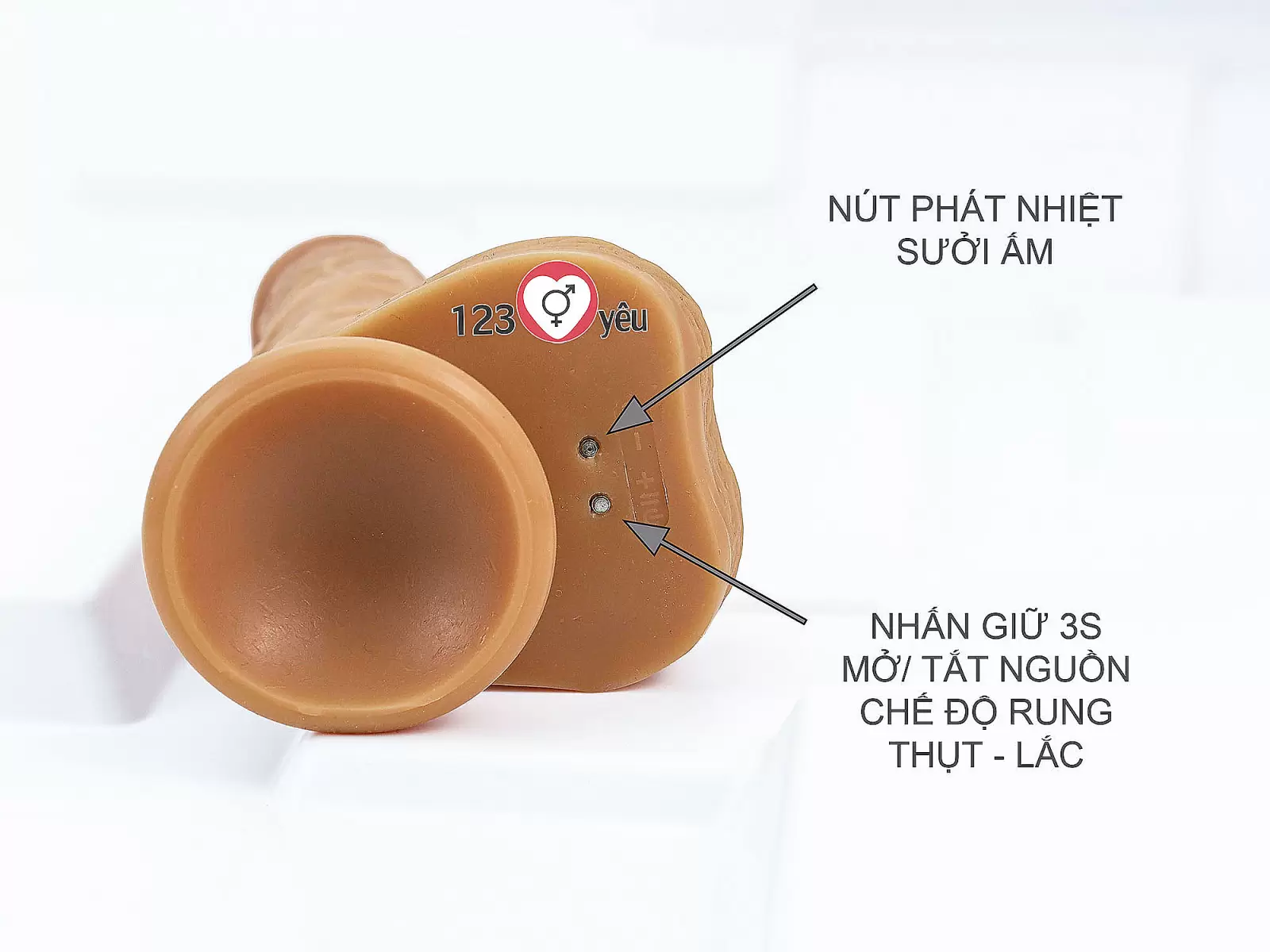 Dương vật giả có đế Real Dildo rung, thụt, phát nhiệt điều khiển từ xa
