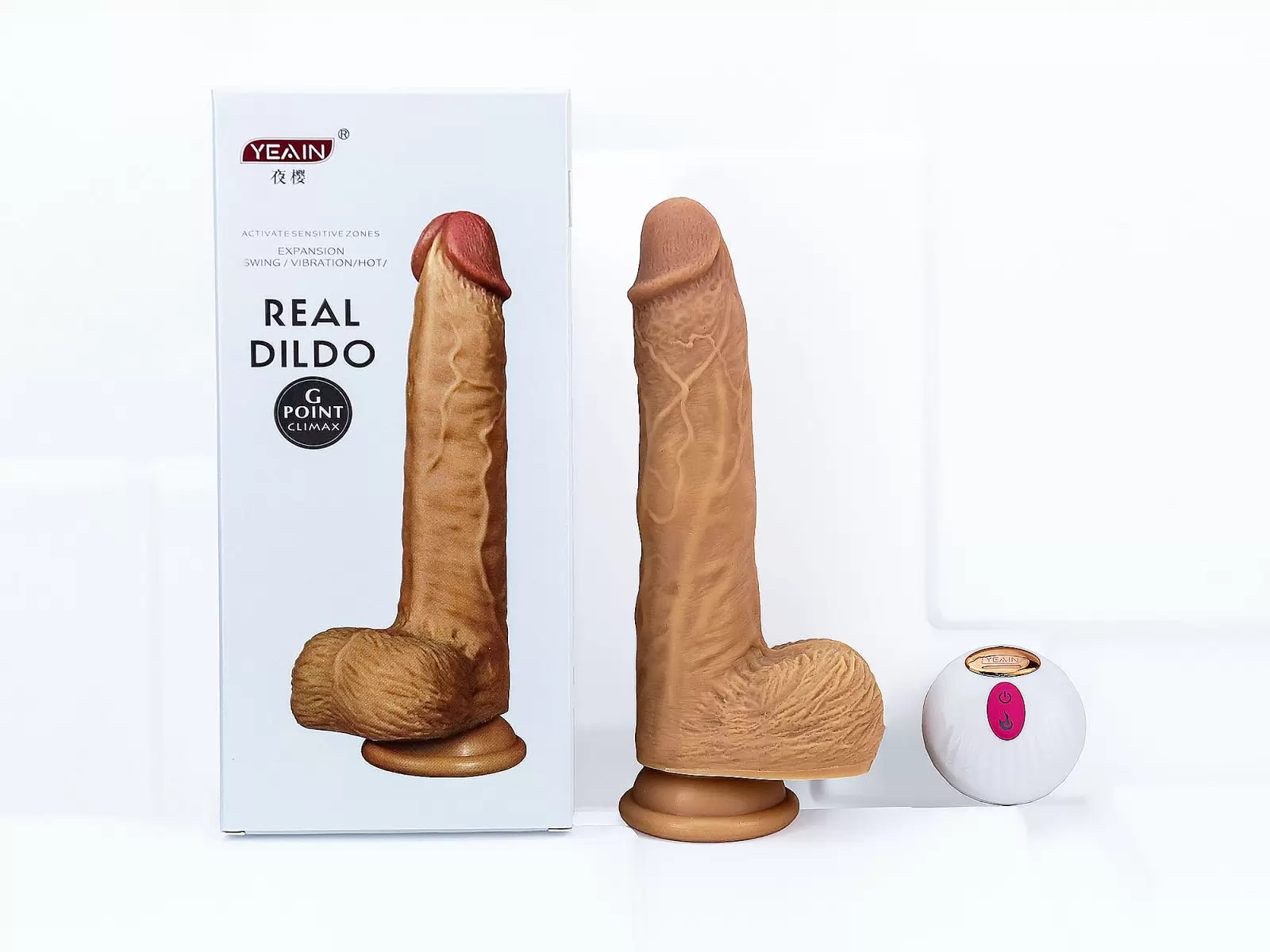 Dương vật giả c&oacute; đế Real Dildo rung, thụt, phát nhi&ecirc;̣t đi&ecirc;̀u khi&ecirc;̉n từ xa