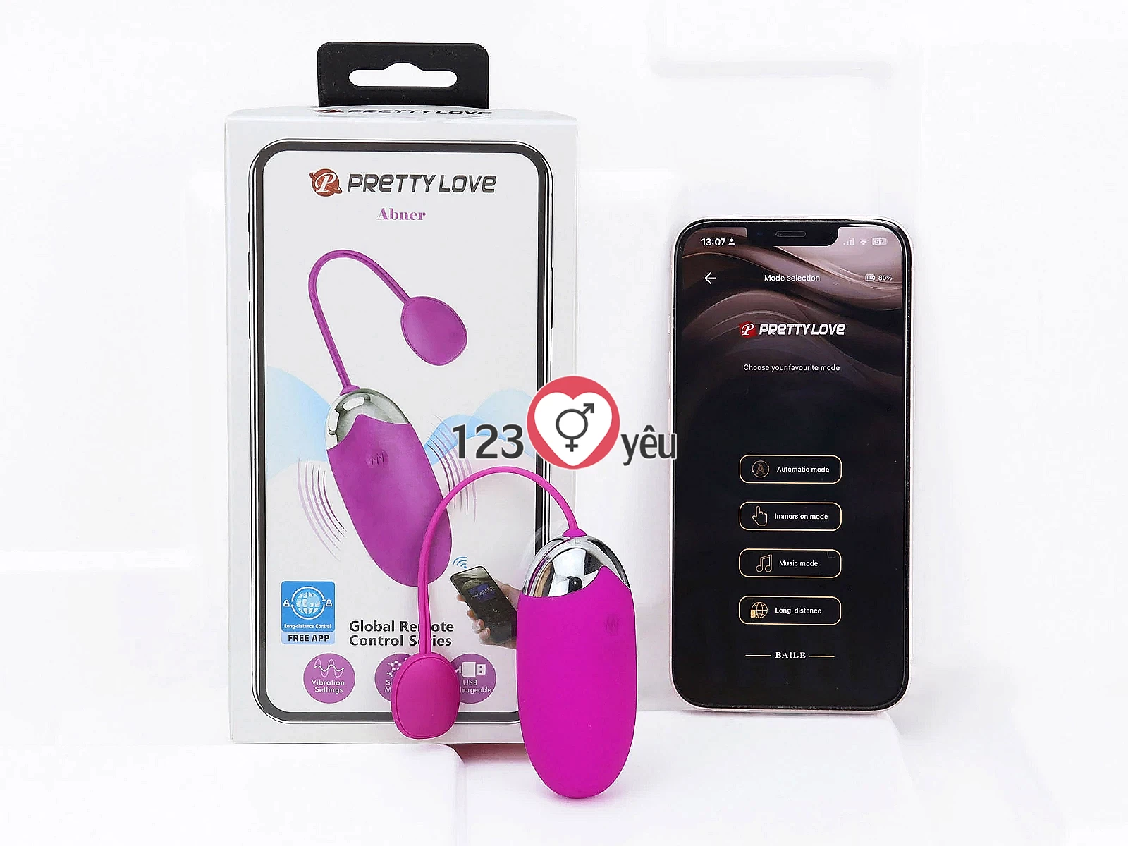 Trứng rung Abner 12 chế độ rung điều khiển bằng Smartphone