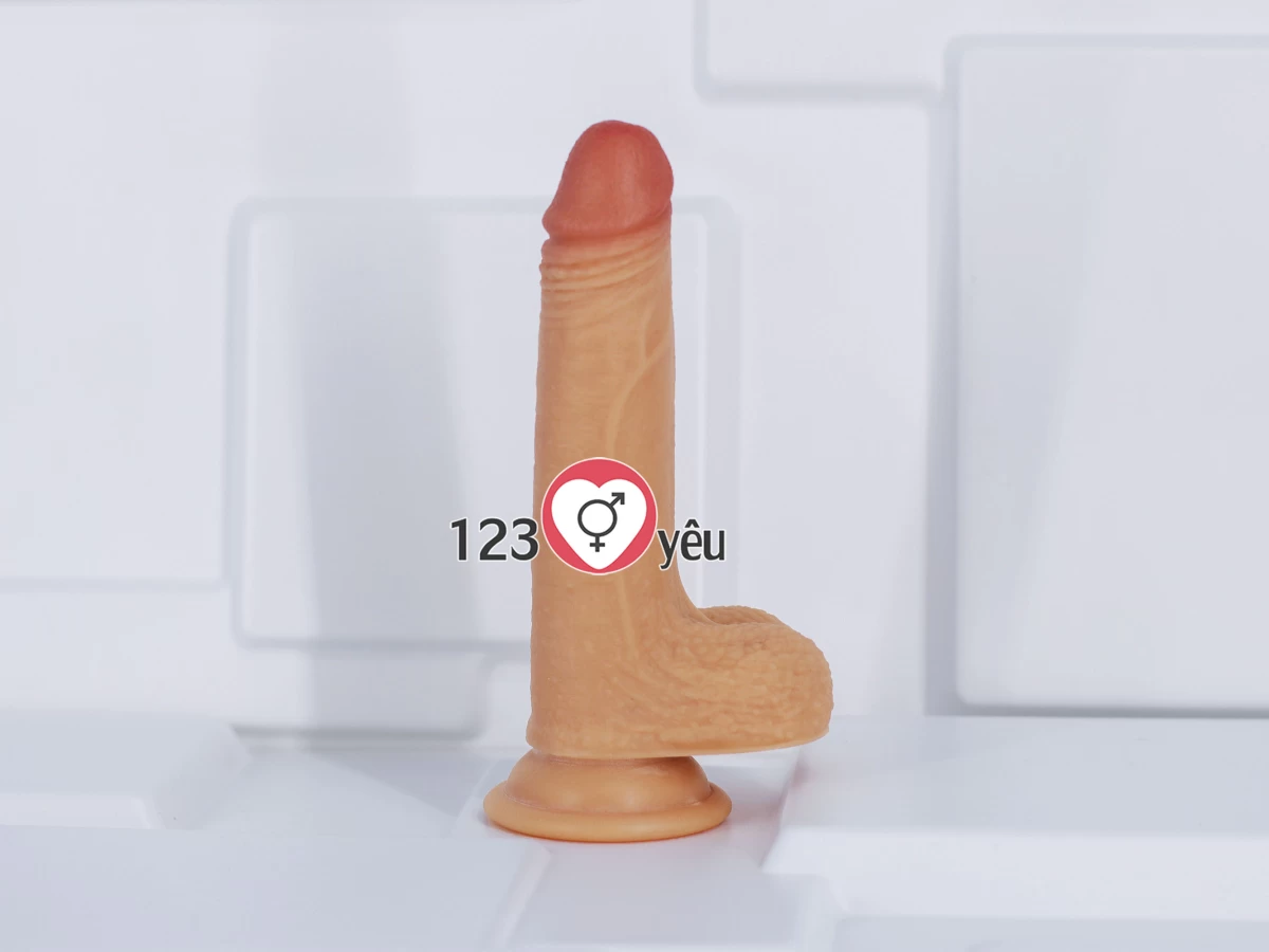 Dương vật giả có đế Lovetoy 7 inch da nâu siêu mềm