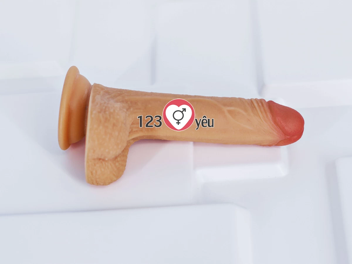 Dương vật giả có đế Lovetoy 7 inch da nâu siêu mềm