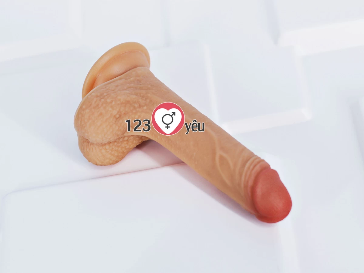 Dương vật giả có đế Lovetoy 7 inch da nâu siêu mềm