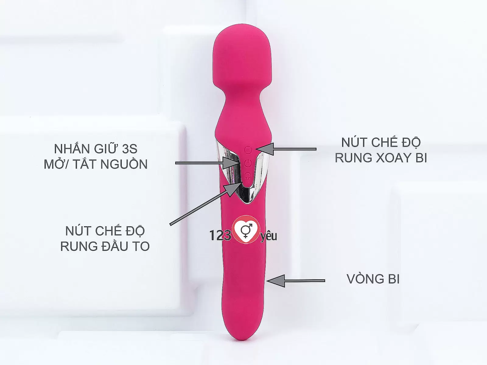 Máy massage điểm G 2 đầu xoay bi Mose pin sạc