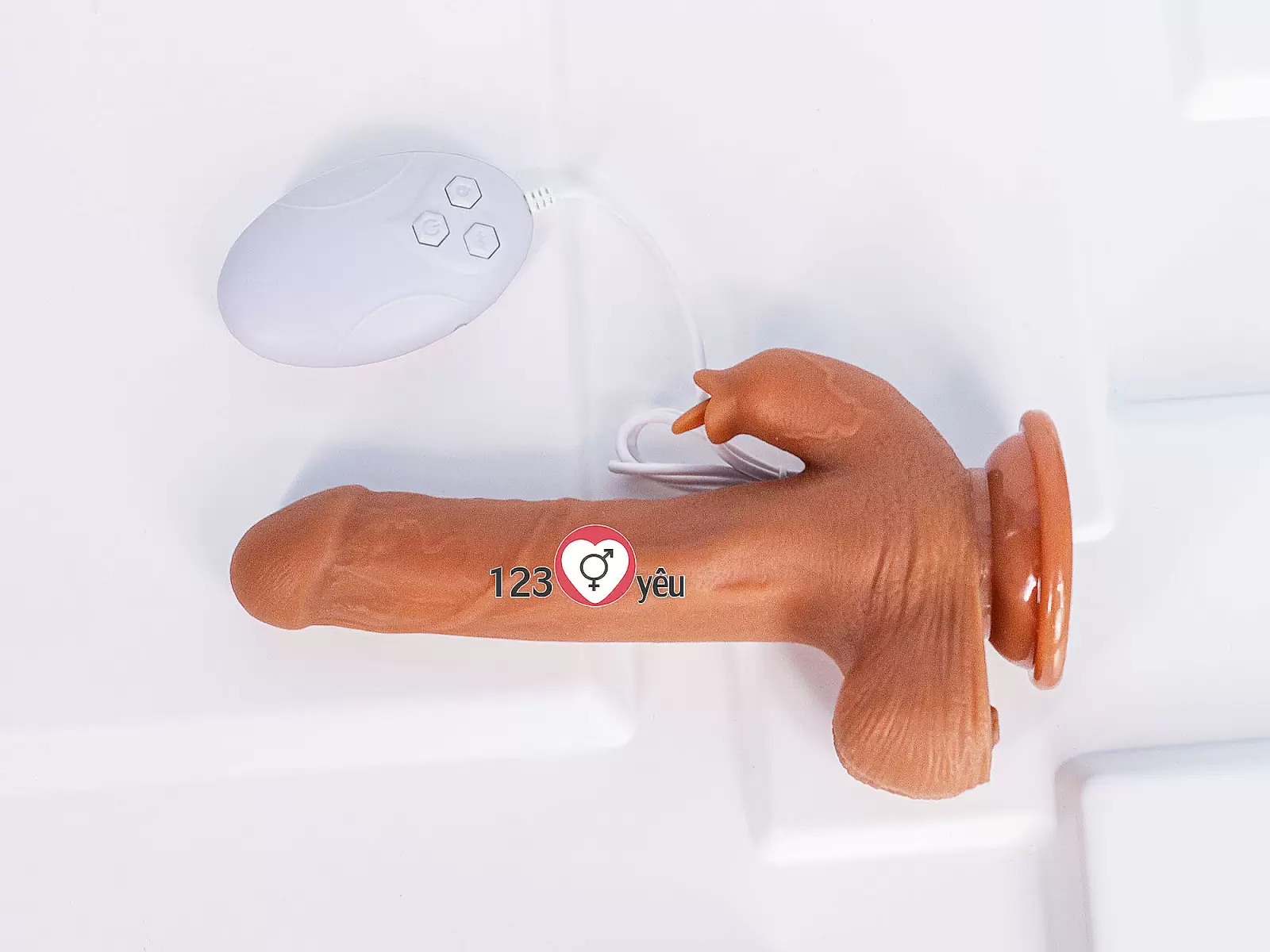 Dương vật giả có đế Dildo có nhánh lưỡi liếm kèm điều khiển