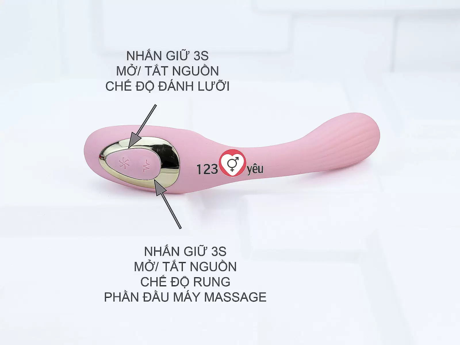 Lưỡi liếm rung 2 đầu pin sạc nhỏ gọn