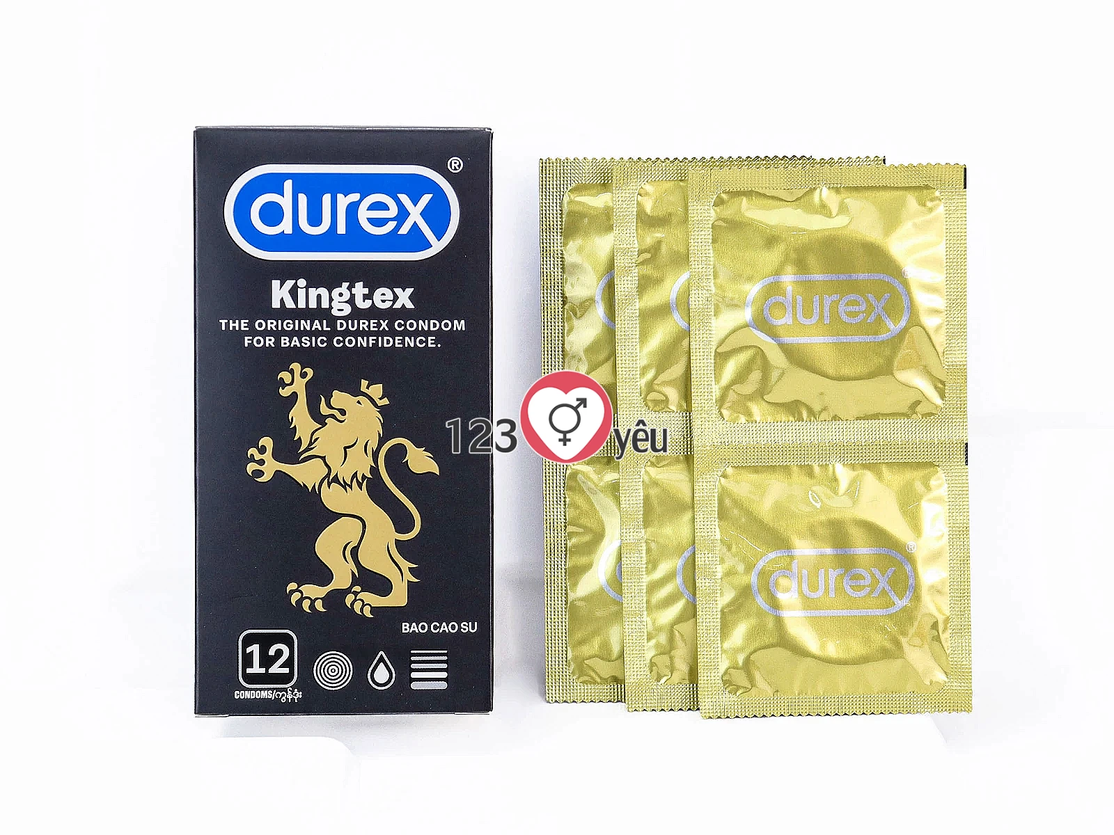 Bao cao su Durex Kingtex 12 bao co giãn tốt giúp tăng sự thoải mái