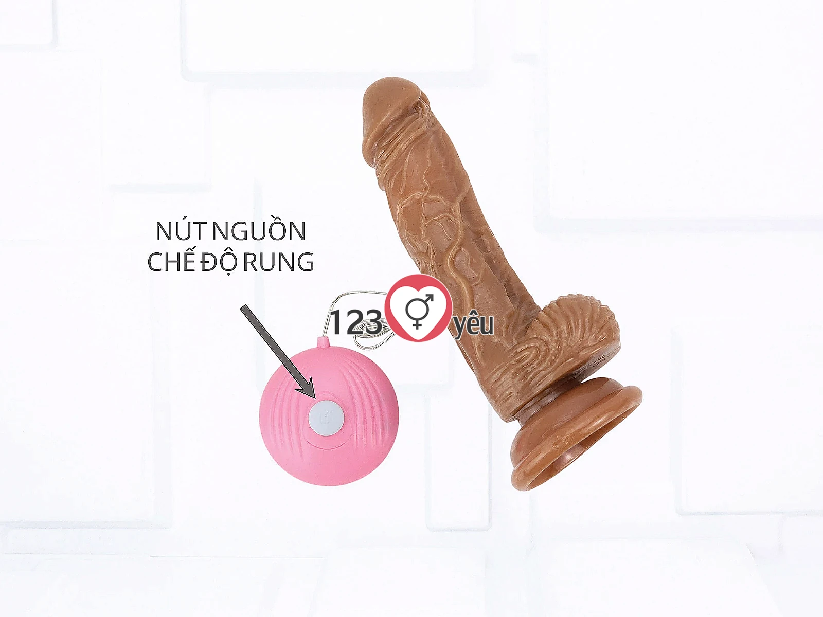 Dương vật giả dây đeo có bìu kèm điều khiển rung nhiều chế độ