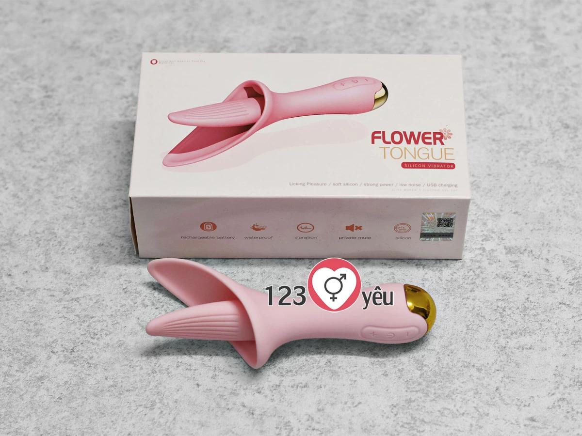 Lưỡi liếm massage Flower rung nhiều chế độ nhỏ gọn