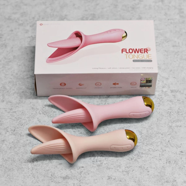 Máy mát xa lưỡi liếm massage Flower rung nhiều chế độ nhỏ gọn