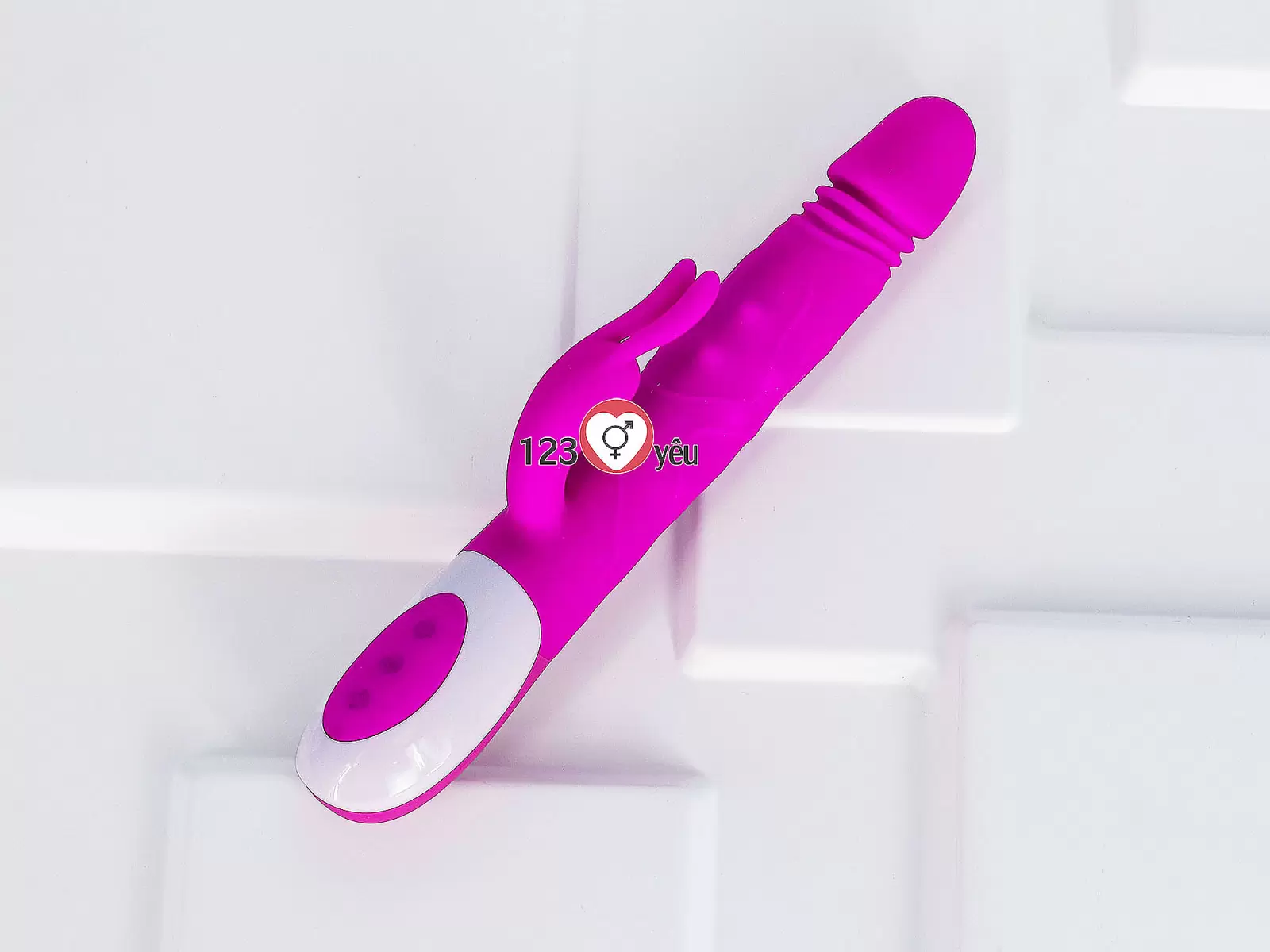 Dương vật giả đa năng Prettylove Adrian rung, thụt bi