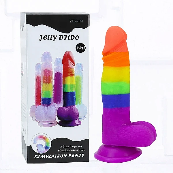 Dương vật giả có đế Jelly Dildo 7 màu