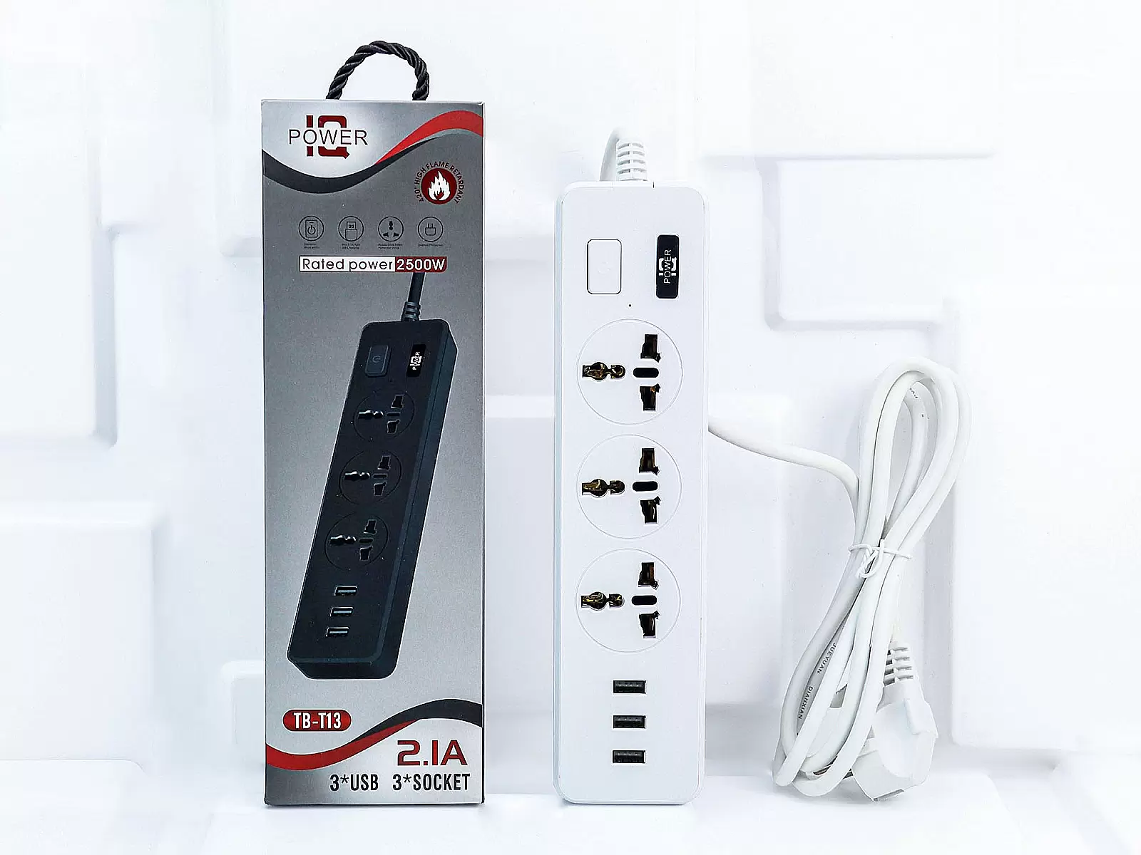 Ổ Cắm Điện IQ Power TB-T13 3 Chấu – 3 Cổng USB Công Suất 2500W