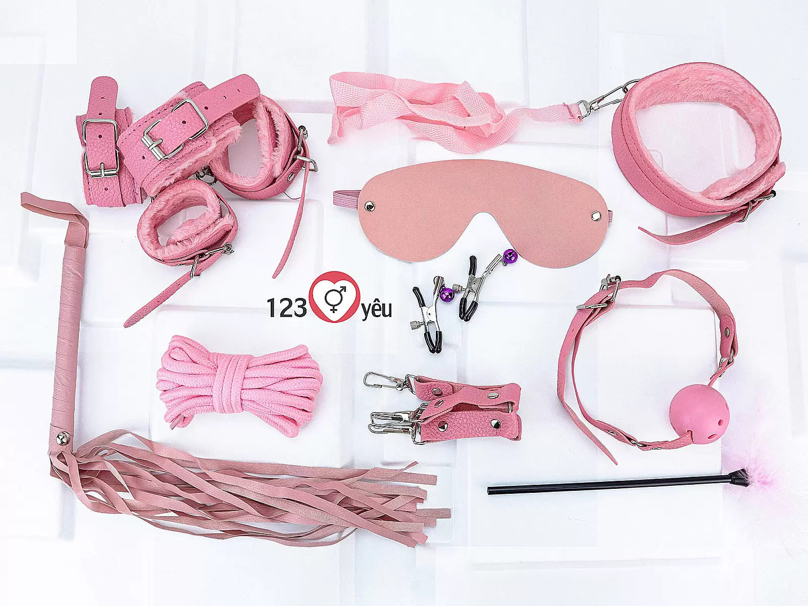 Bộ đồ chơi bạo dâm 10 món màu hồng gợi cảm tăng sự kích thích và gắn kết cảm xúc