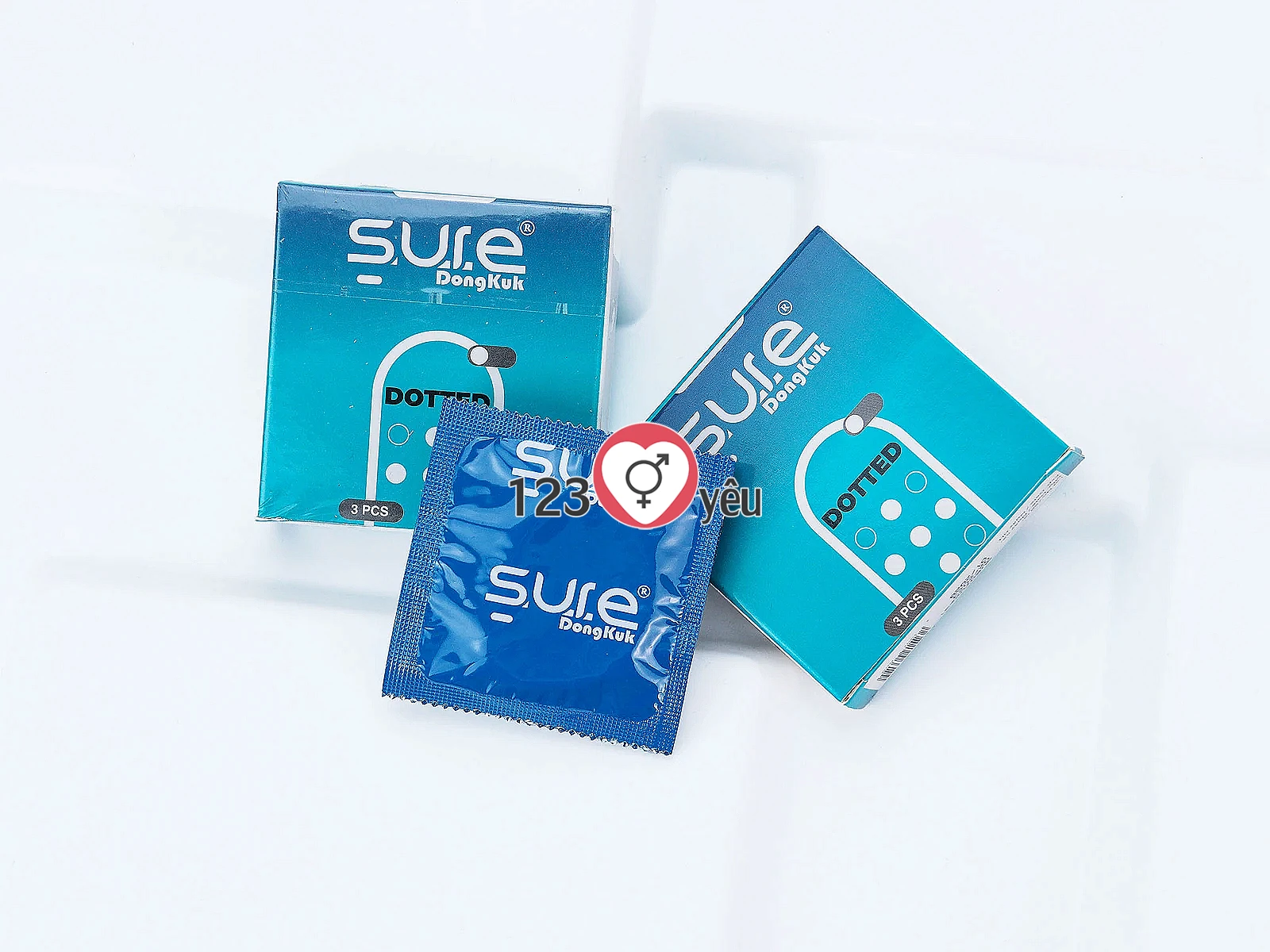 Bao cao su Sure Dongkuk Dotted 3 bao bề mặt gai nổi ma sát kích thích