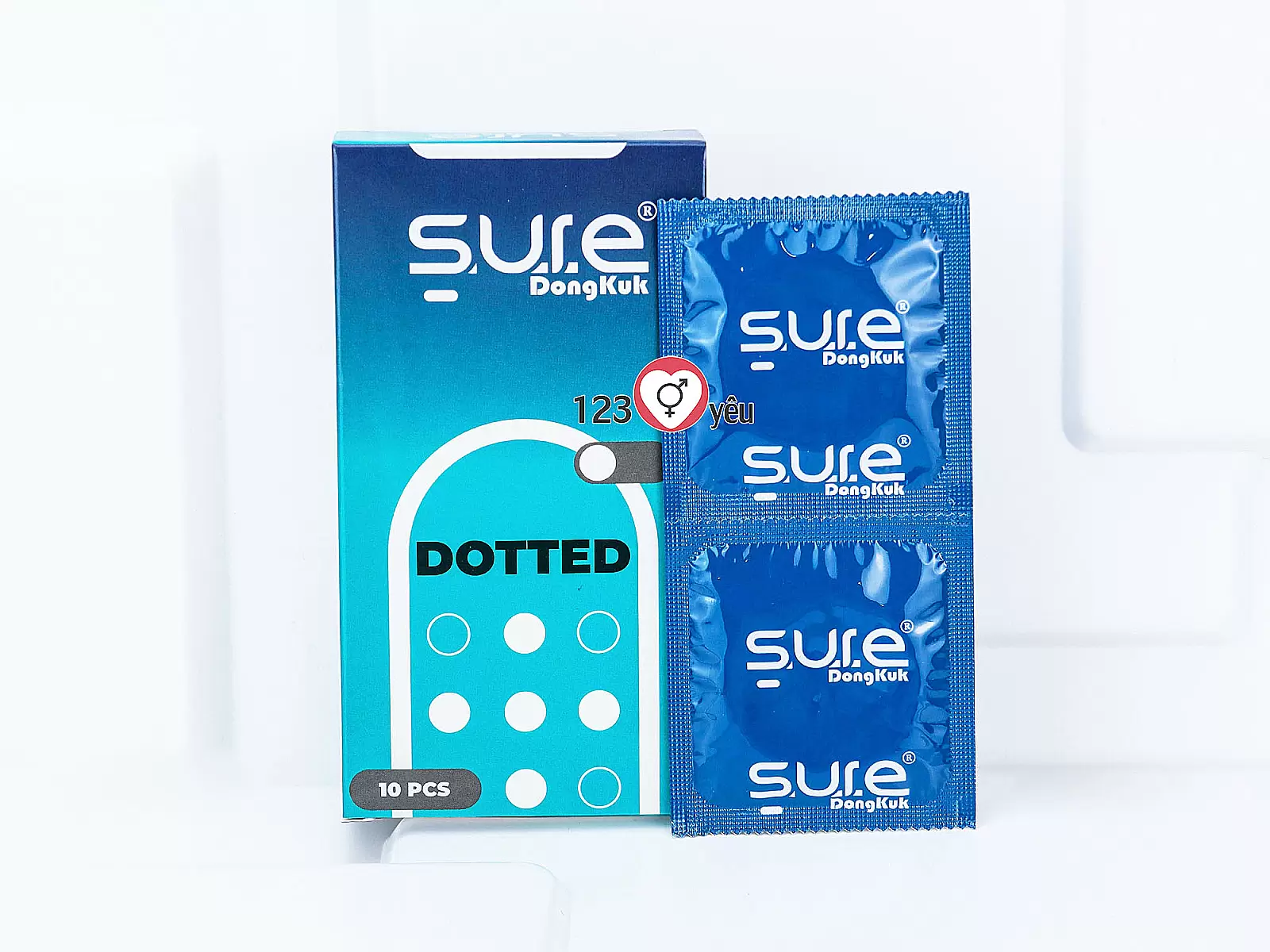 Bao cao su Sure Dongkuk Dotted 10 bao bề mặt gai nổi ma sát kích thích