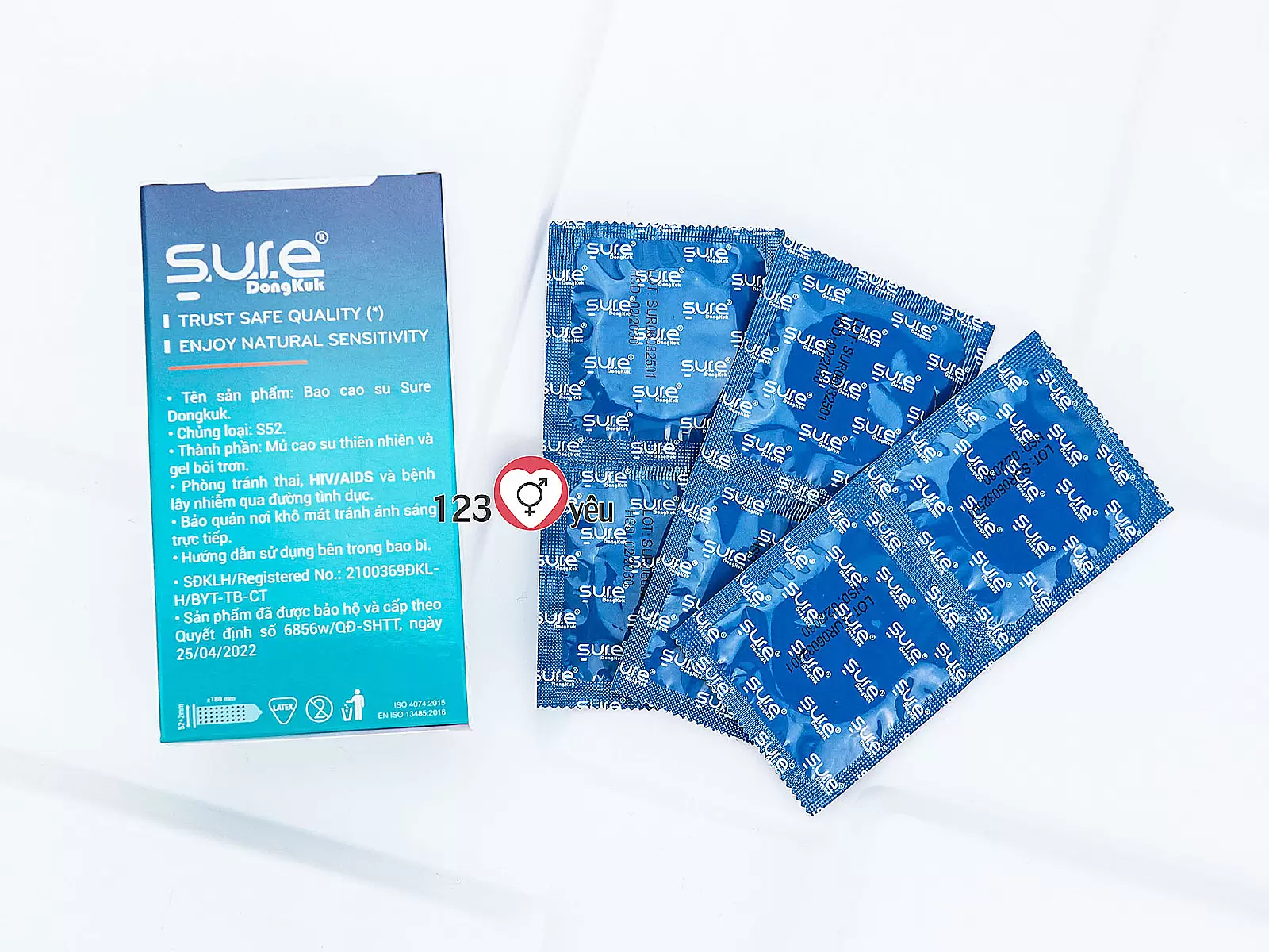 Bao cao su Sure Dongkuk Dotted 10 bao bề mặt gai nổi ma sát kích thích