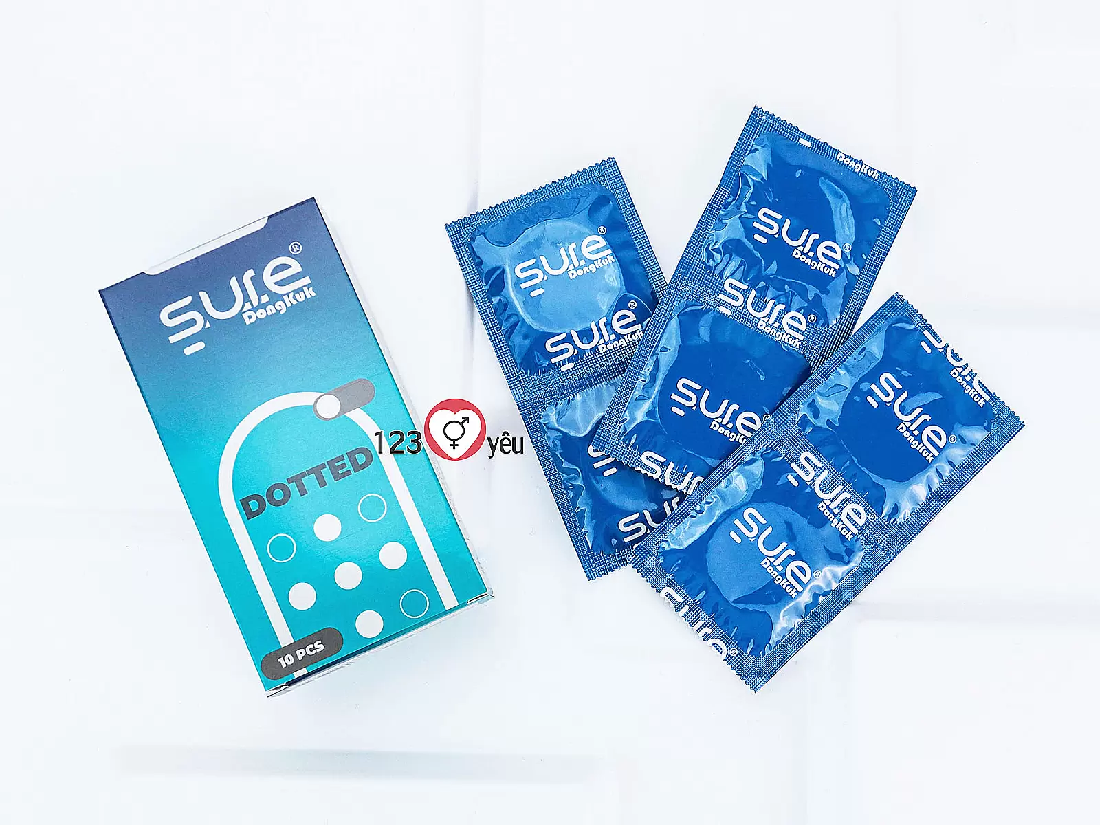 Bao cao su Sure Dongkuk Dotted 10 bao bề mặt gai nổi ma sát kích thích