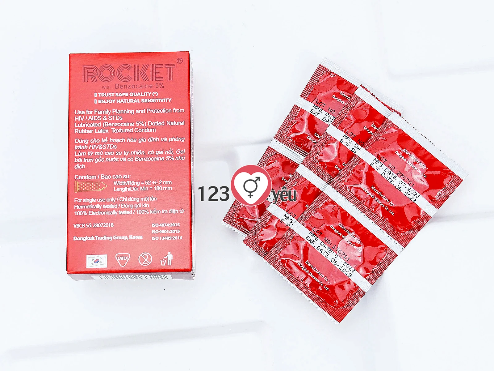 Bao cao su Rocket with Benzocaine 5% gai nổi