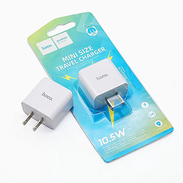 Cốc sạc Hoco Mini Size Travel Charger 10.5W — Nhỏ gọn, tiện lợi cho mọi chuyến đi