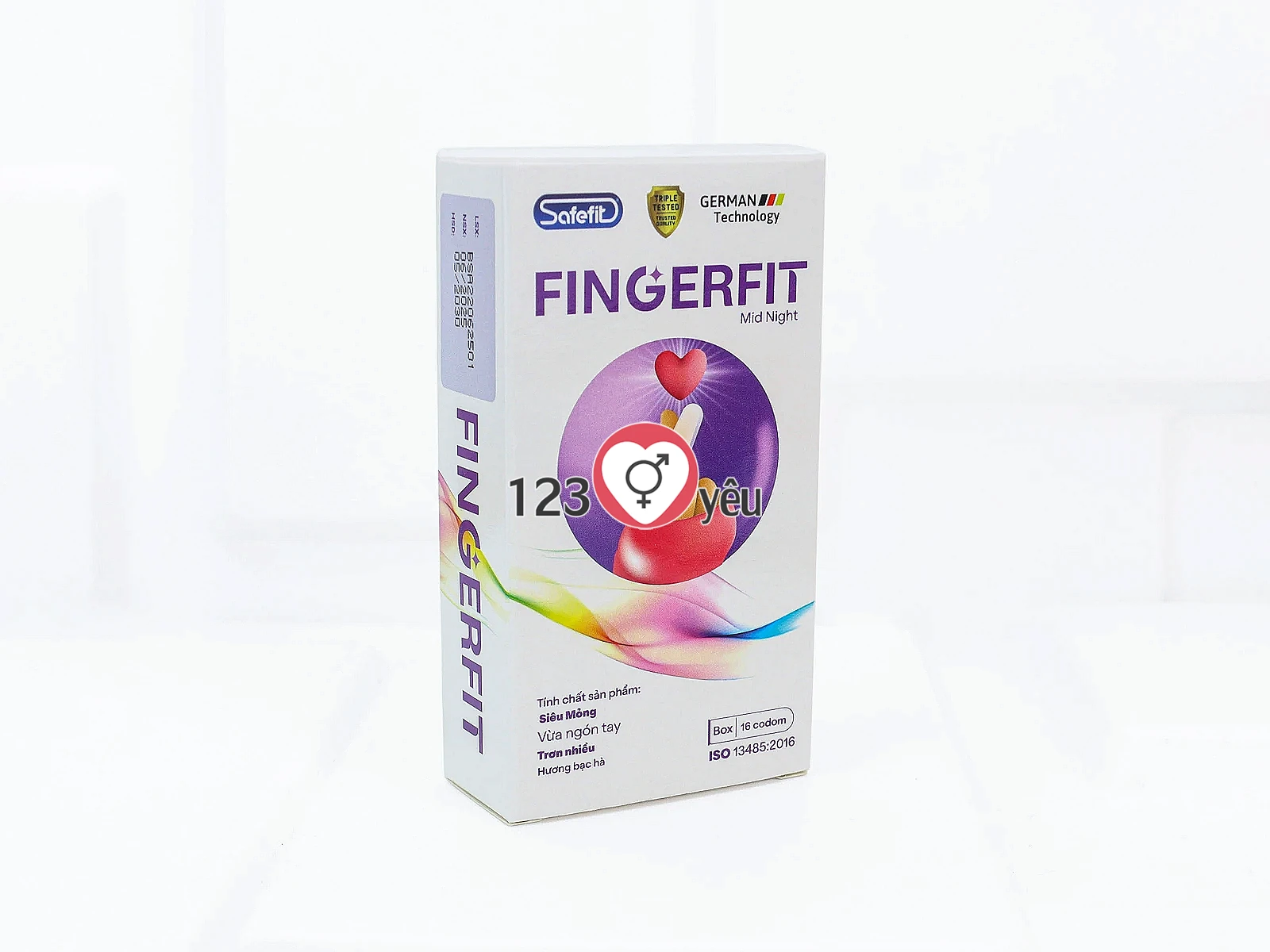 Bao cao su ngón tay Safefit Fingerfit Mid Night siêu mỏng, nhiều gel bôi trơn và hương bạc hà