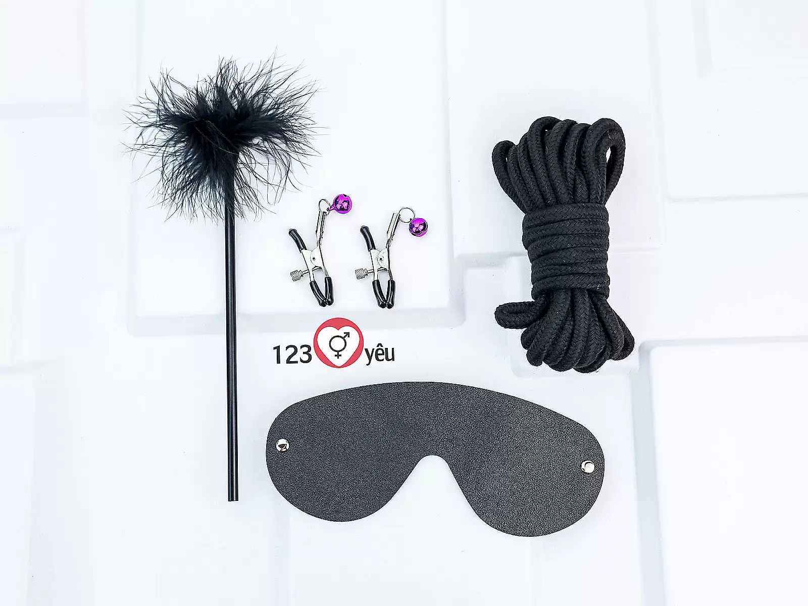 Bộ đồ chơi bạo dâm 10 món màu đen quyến rũ