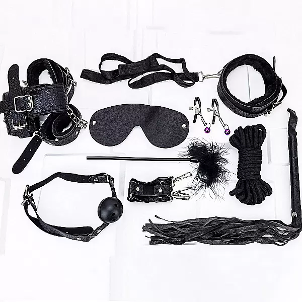 Bộ đồ chơi bạo dâm 10 món màu đen kích thích và mọi cảm xúc