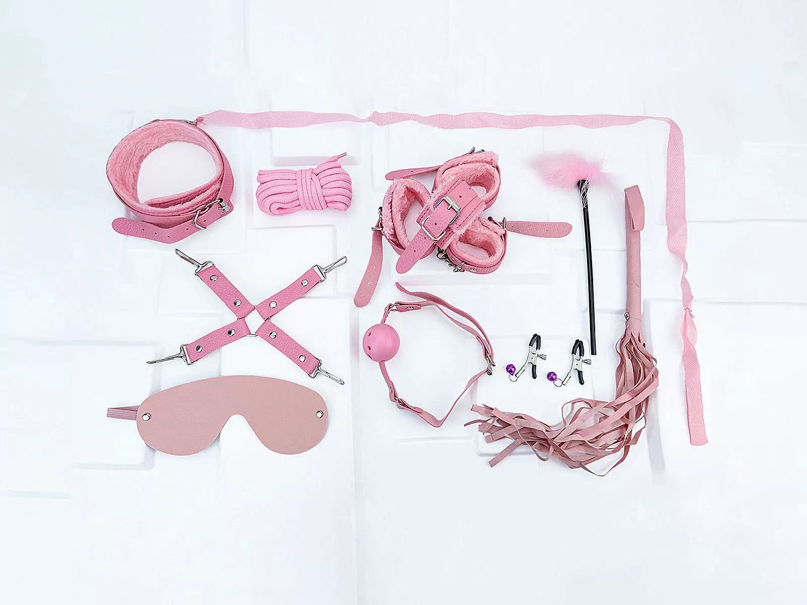 Bộ đồ chơi bạo dâm 10 món màu đen - hồng gợi cảm