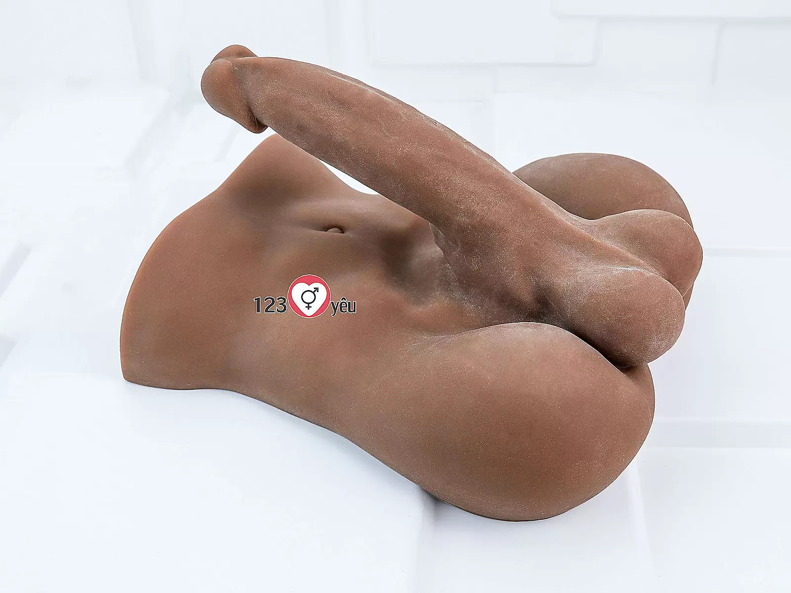 Búp bê bán thân nam màu nâu silicon mềm mại mạnh mẽ